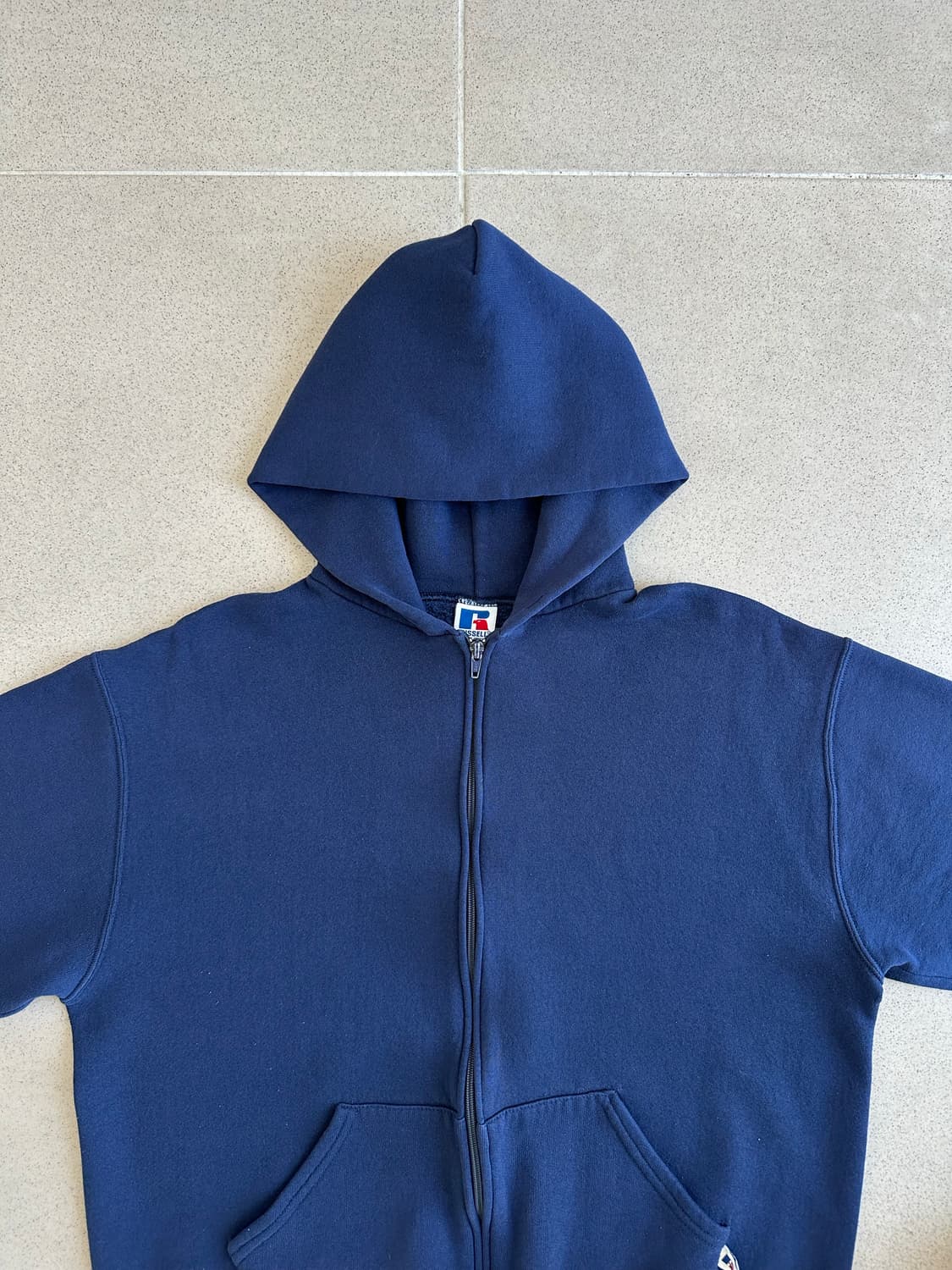 90s 빈티지 러셀 후드집업 네이비 L USA 상품이미지4