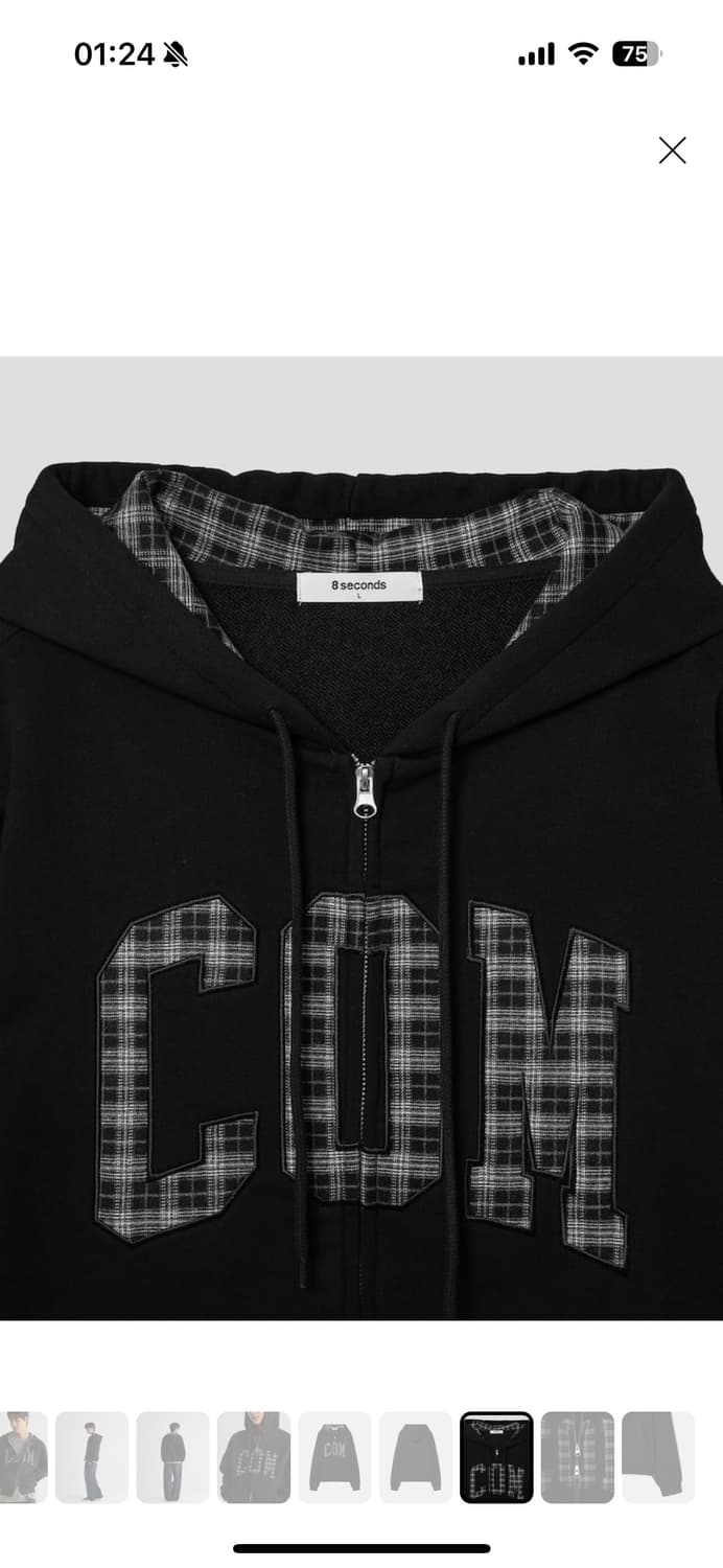 체크무늬 후드집업 상품이미지2