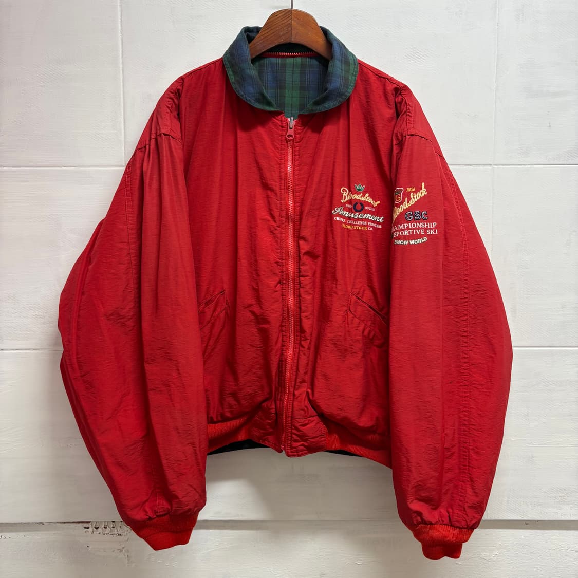 체크 리버서블 봄버 자켓 블루종 (JPN) 상품이미지4