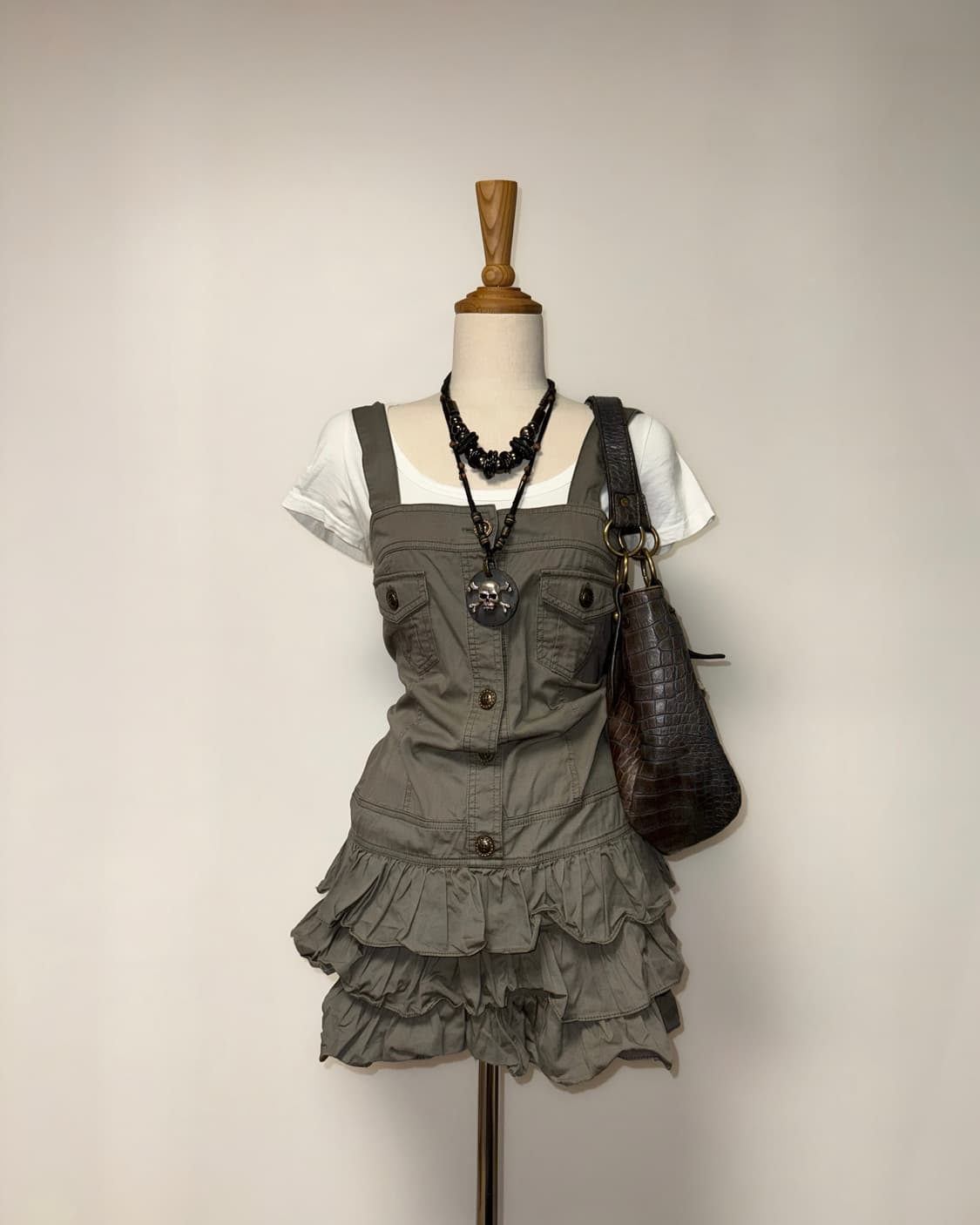 핀터 와투케 캉캉 카키 원피스 상품이미지1