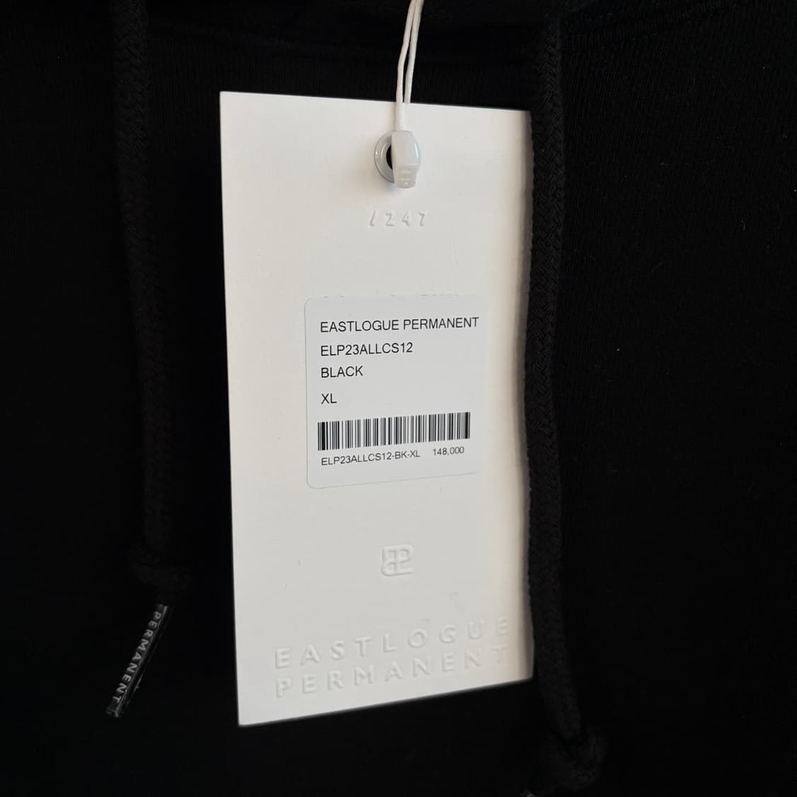 새상품(XL)이스트로그 퍼머넌트 클래식핏 후드티 블랙 상품이미지2