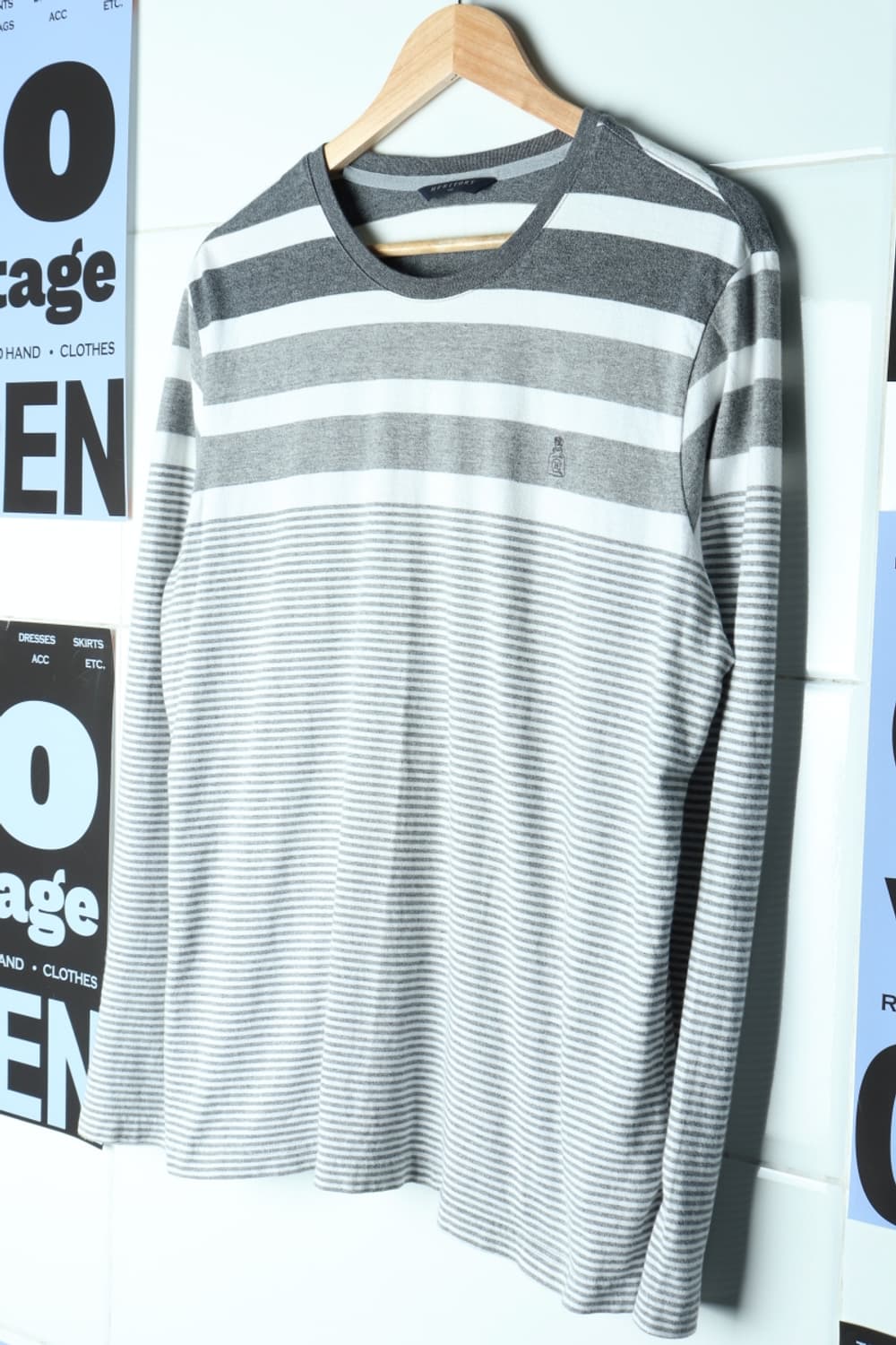 (XL) 브랜드빈티지 긴팔티셔츠 스트라이프 쭉티 박시-H31306 상품이미지1