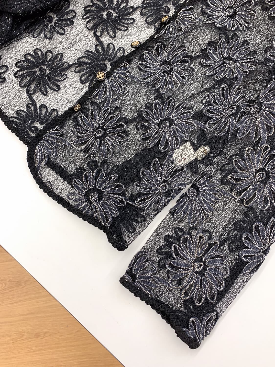 플로랄 패턴 시스루 시어 자켓 95  상품이미지7