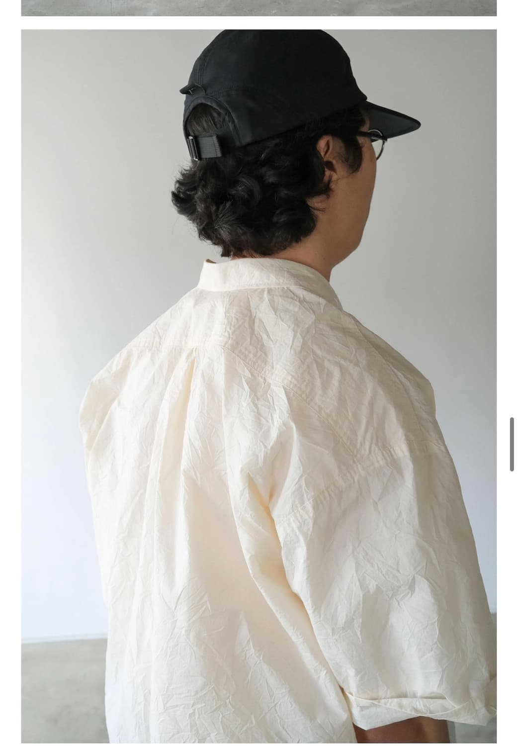 프로덕트 스토리지 WRINKLE HALF SHIRTS IVORY 상품이미지2
