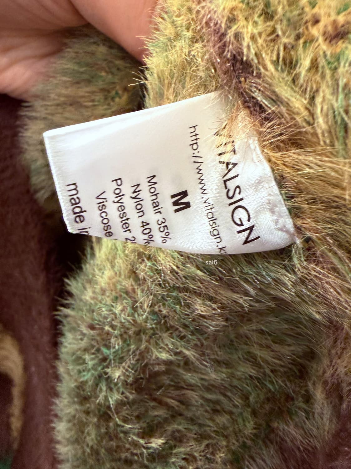 바이탈싸인 모헤어 아가일 퍼 니트  상품이미지5