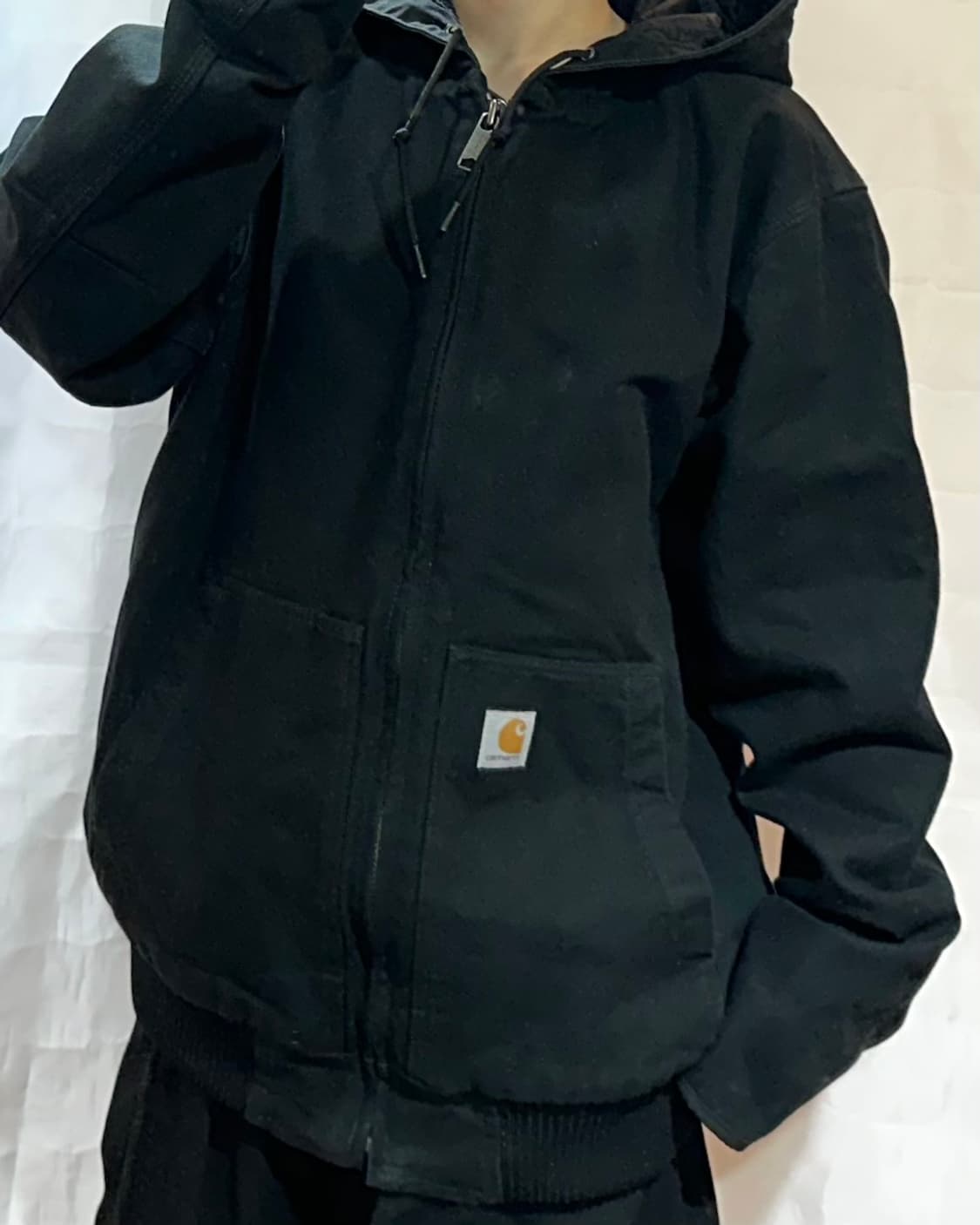 칼하트 블랙 후드 워크 자켓 상품이미지1