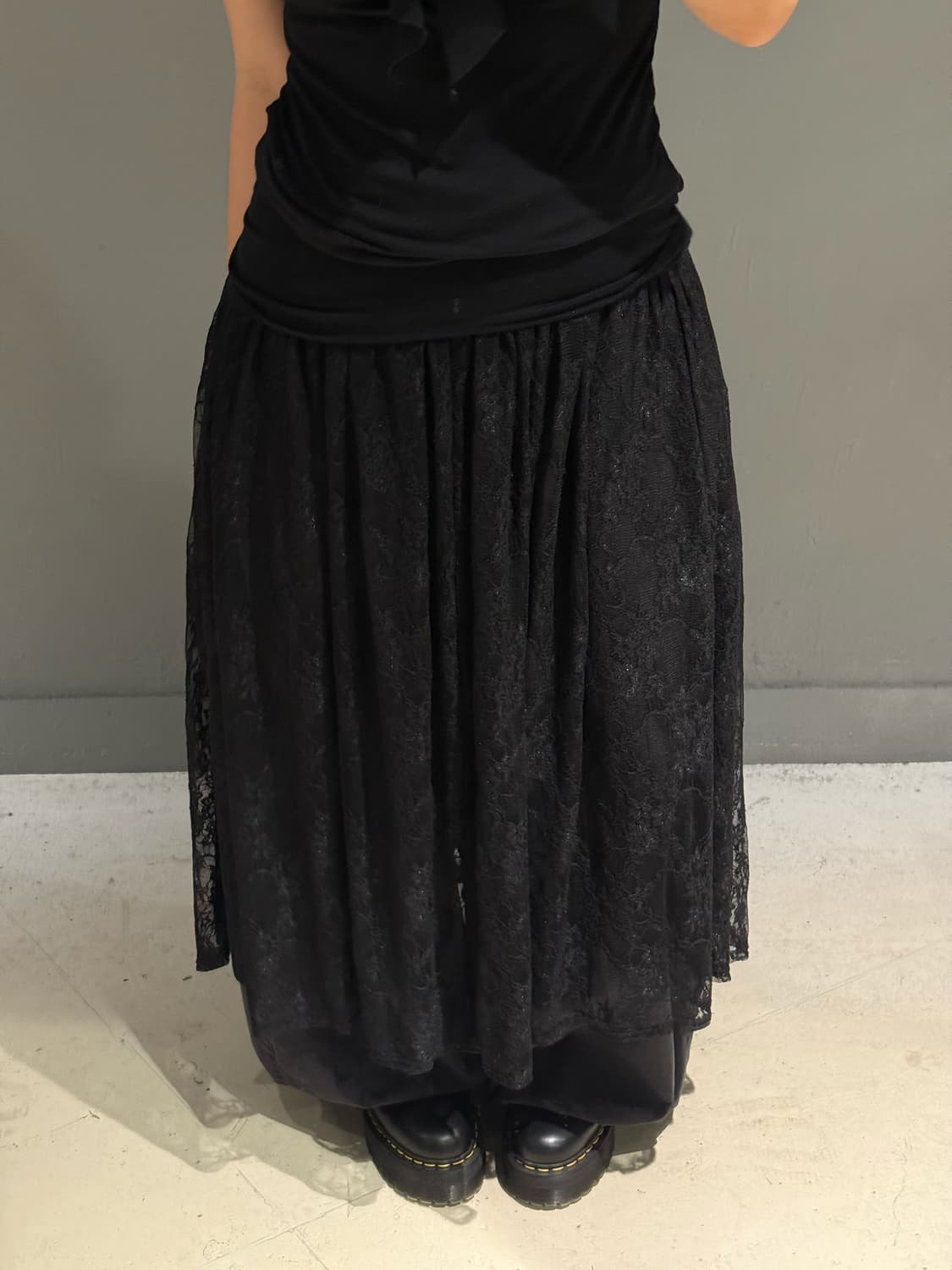 folding detail lace layered sk 상품이미지2