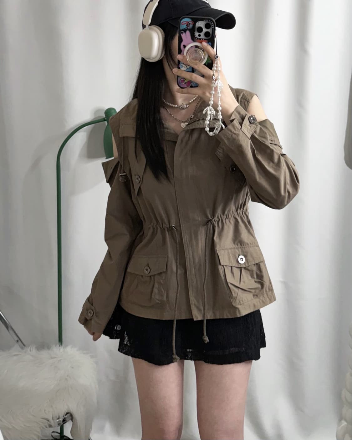 카키 브라운 야상 자켓 세트 상품이미지2