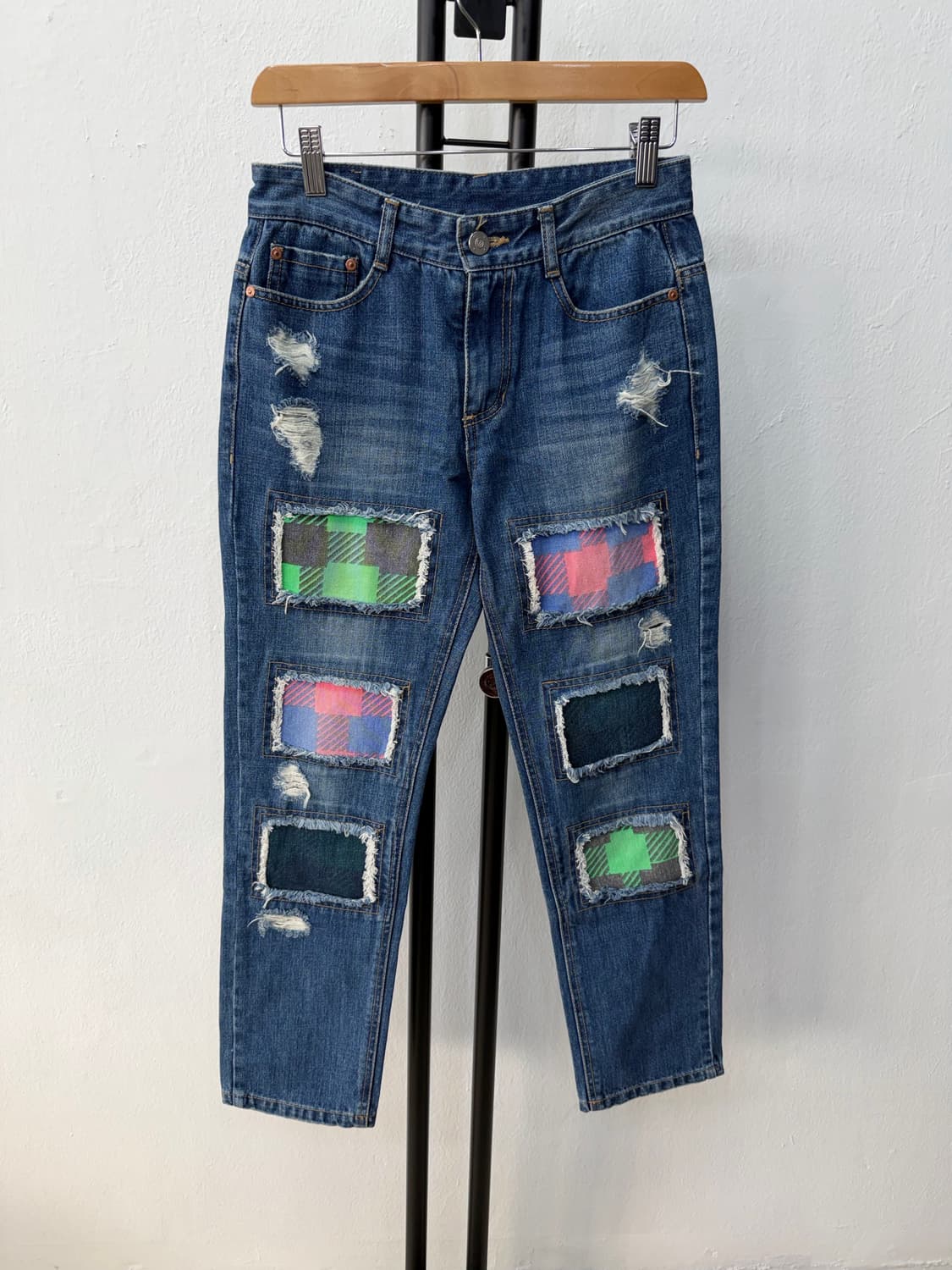 정품) 럭키슈에뜨 패치 데님 청바지 36(26) 상품이미지1