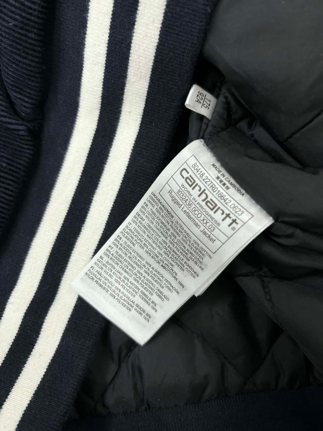 [M] 칼하트 wip 러그드 레터맨 코듀로이 바시티 자켓 상품이미지5