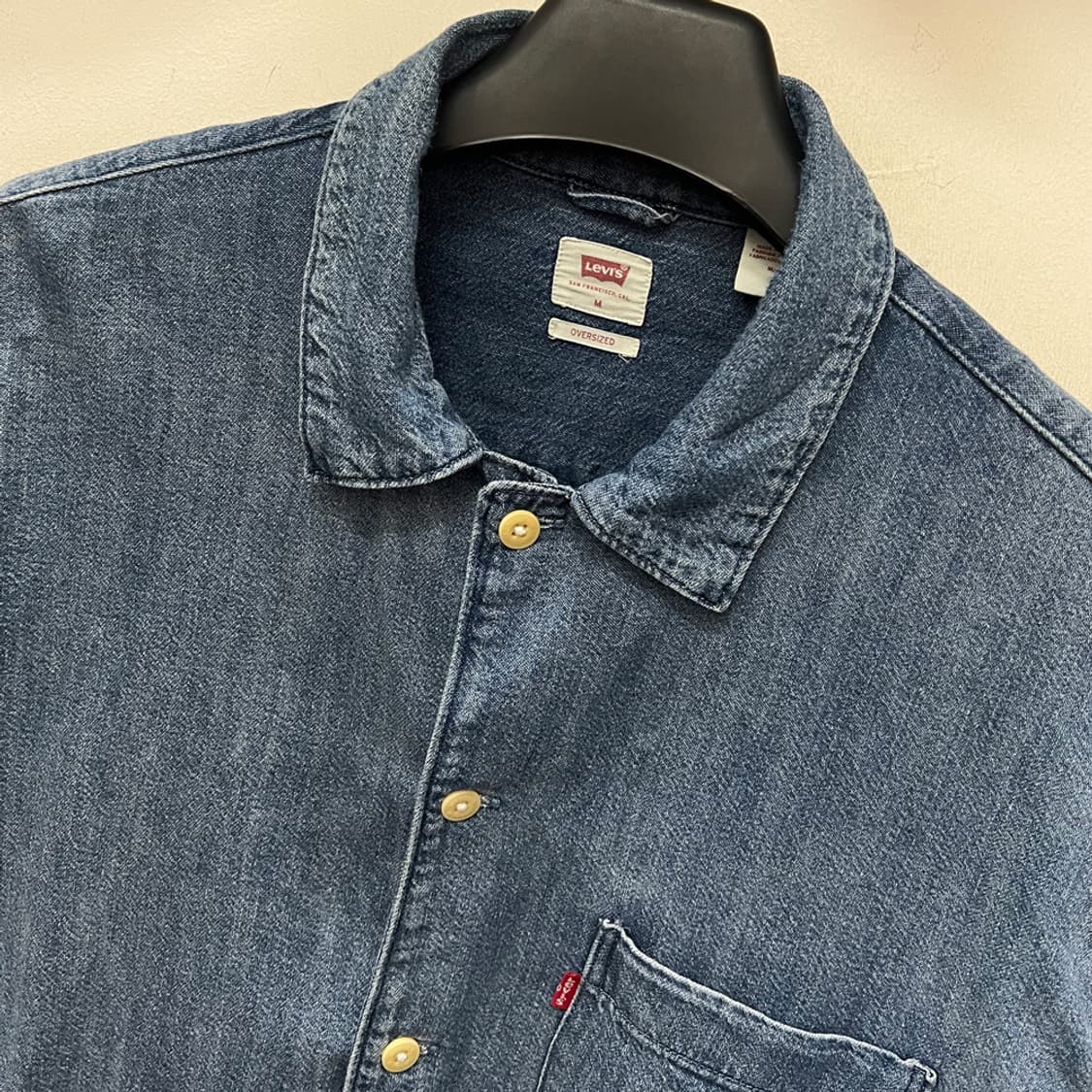 리바이스 오버사이즈 Sashiko 데님 셔츠 남방 M 상품이미지3