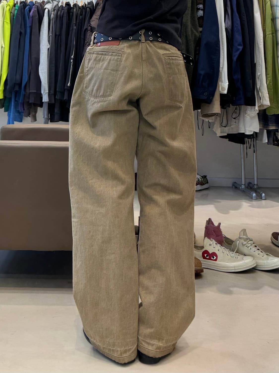 질 샌더 레더 택 데님팬츠 상품이미지5