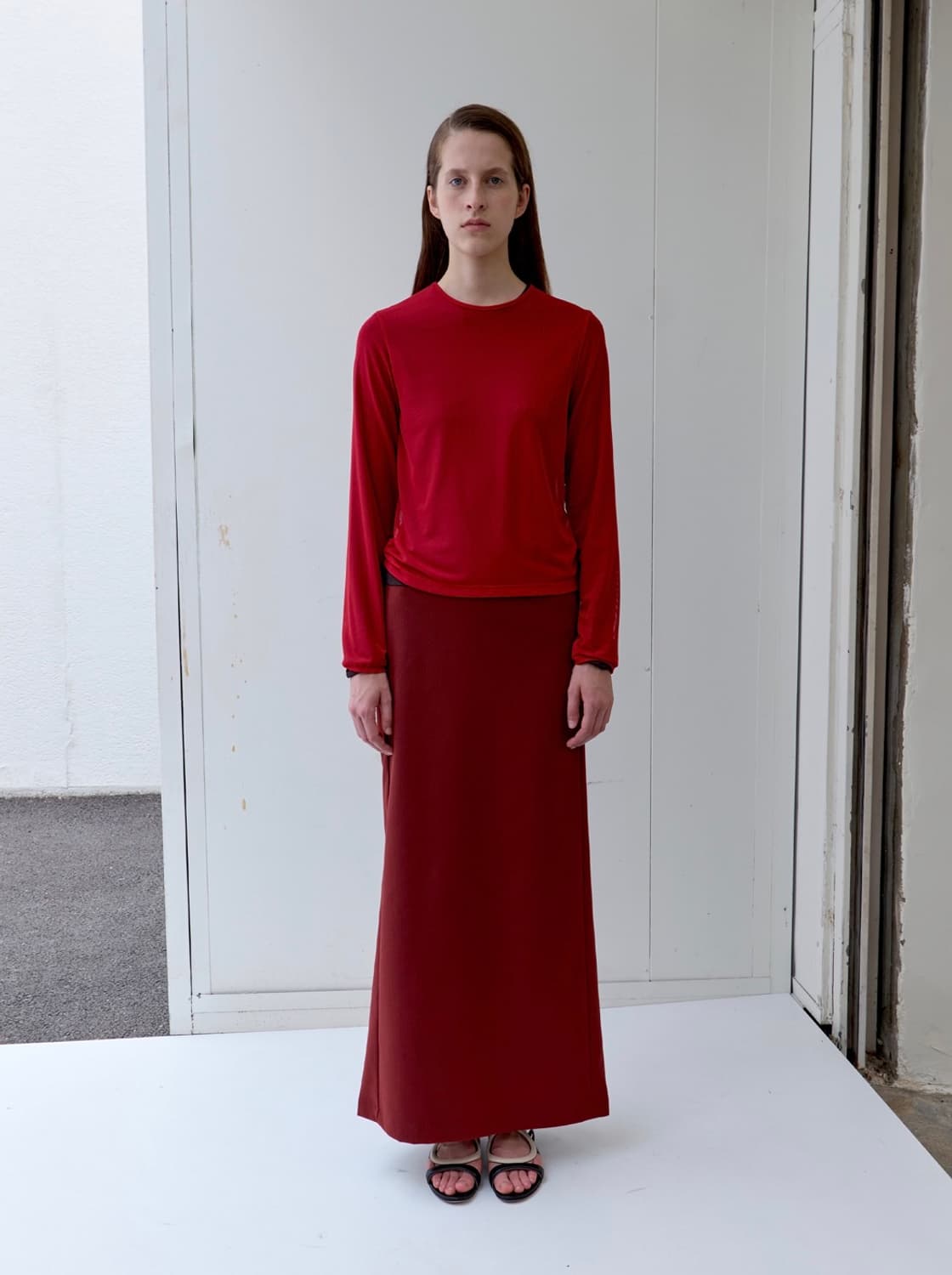 파이카 JACQUARD BACK BANDING MAXI SKIRT 상품이미지3