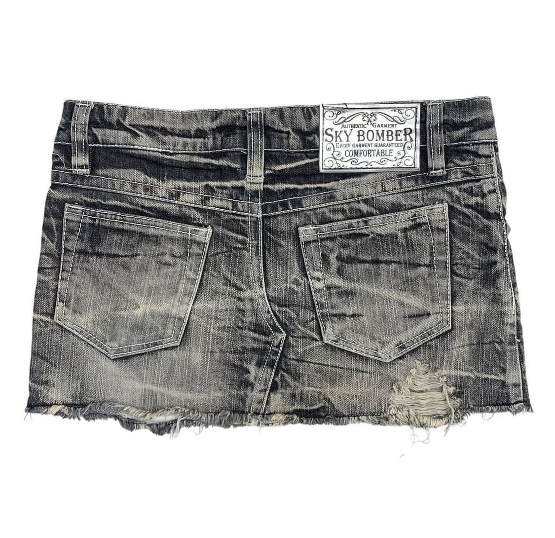 빈티지 데님 워싱 미디 치마 스커트 갸루 펑크 와투케 y2k 빈티지일본 상품이미지2