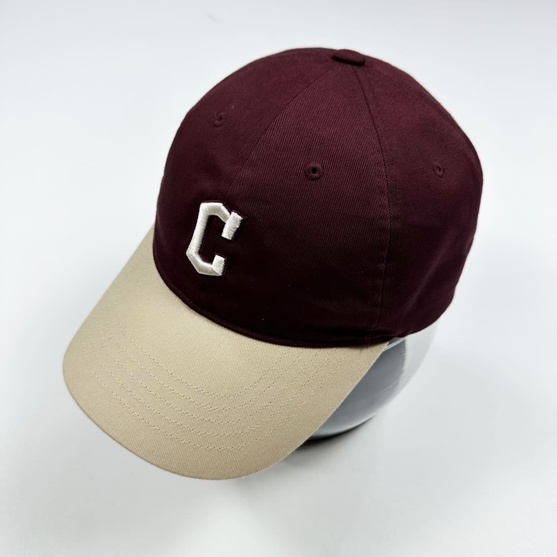MLB C로고 버건디 볼캡 모자 상품이미지1