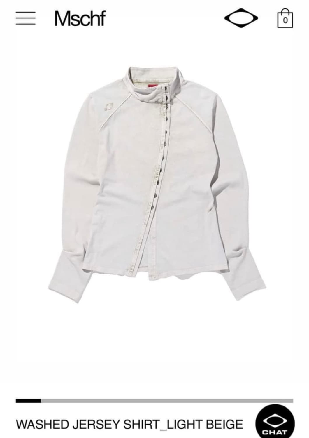 미스치프 25FW 워시드 져지 셔츠, 라이트 베이지  M 상품이미지1
