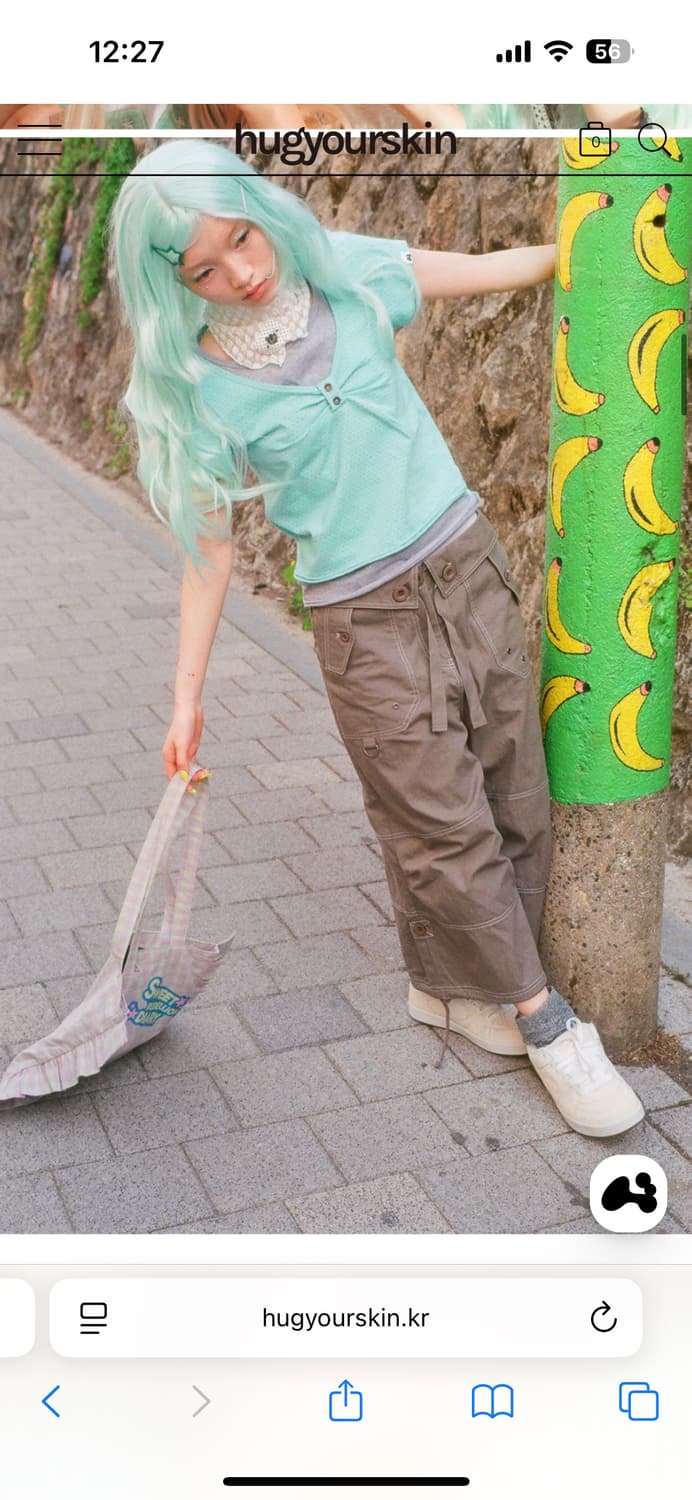 Star strap capri pants (Brown) 상품이미지4