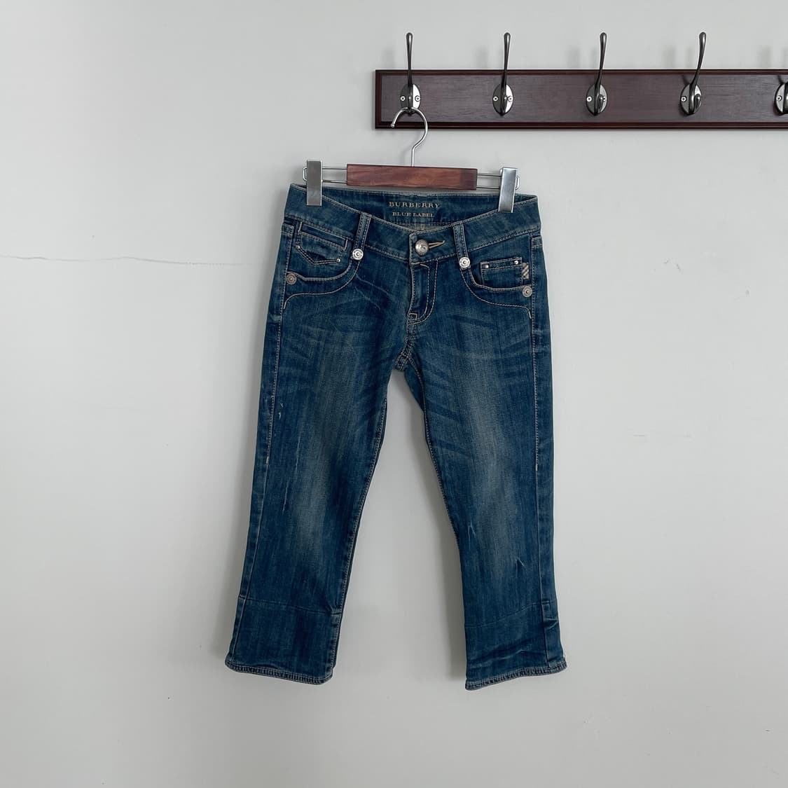 버버리 36,55 롤업 노바 체크 데님 7부 팬츠 바지 상품이미지2