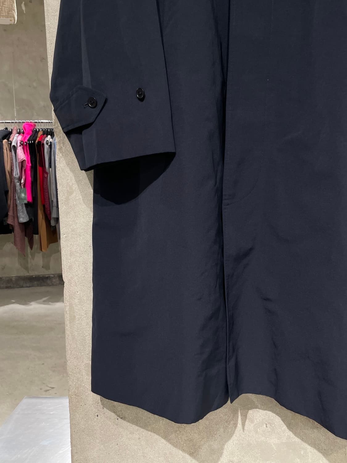 캡틴 션샤인 다크 네이비 클래식 히든 버튼 폴리에스터 코트 상품이미지4