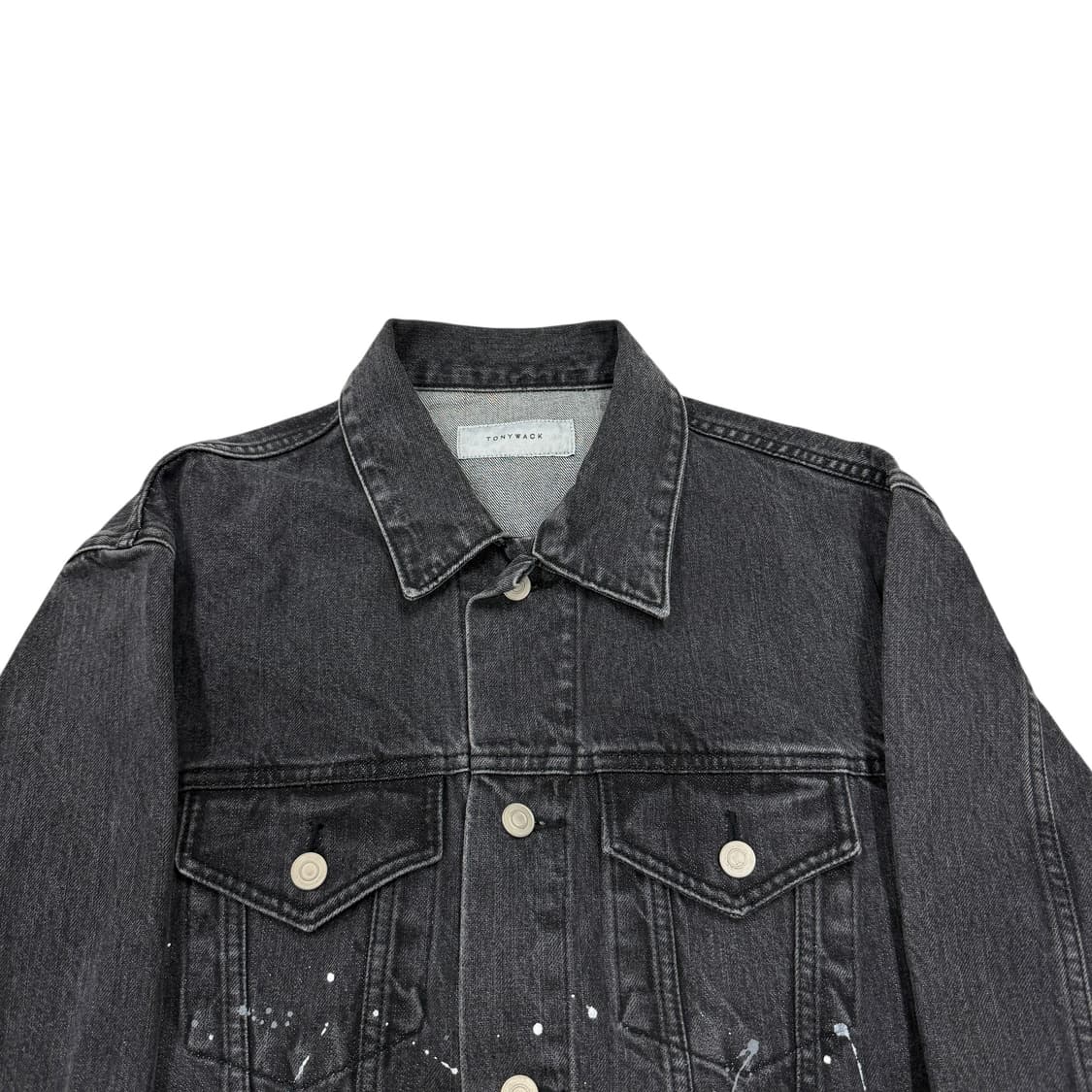 토니웩 페인팅 데님 자켓 블랙 워싱 M 상품이미지2