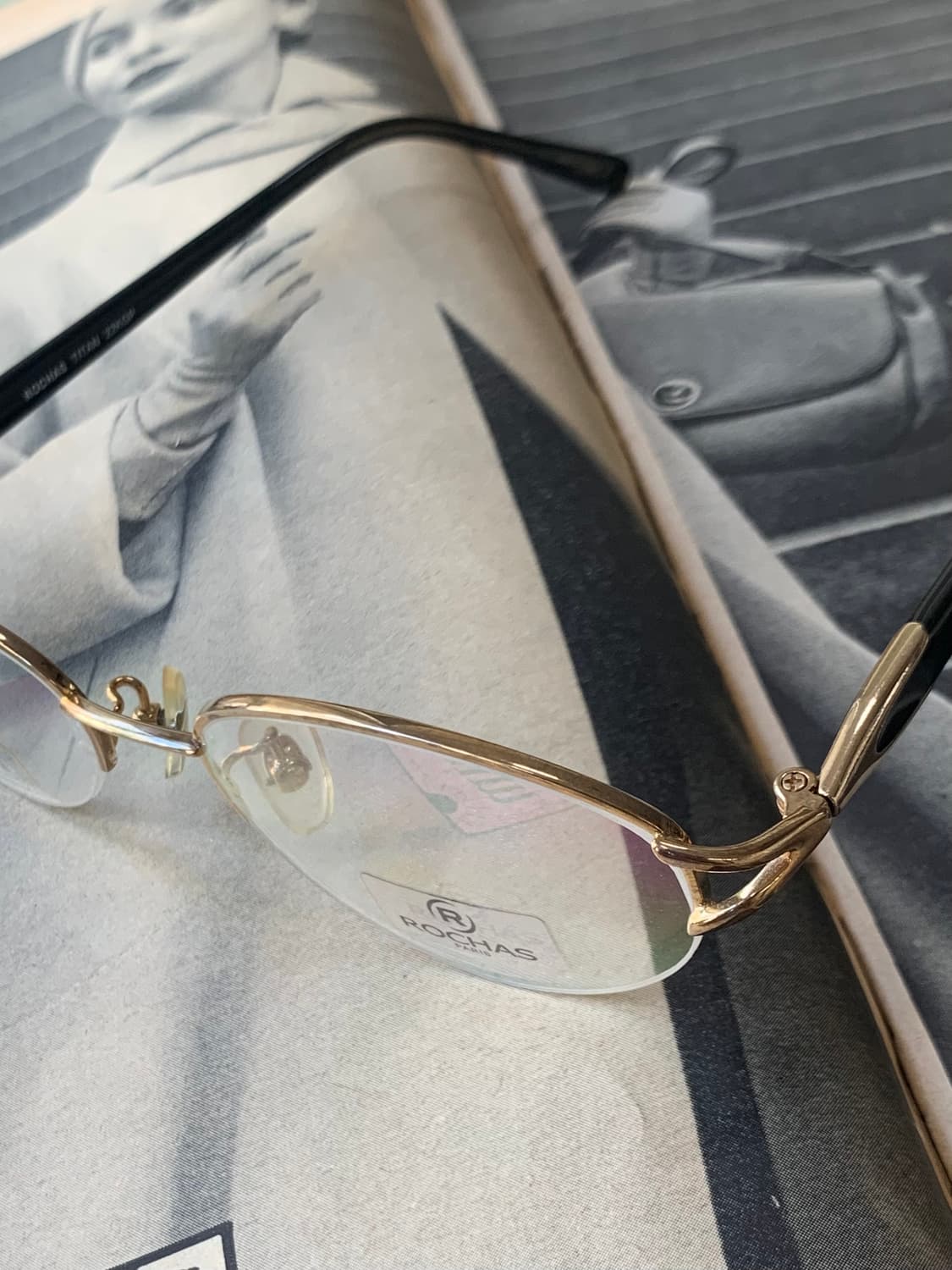 [픽키-604] 로샤스 골드 하프림 안경 데드스탁 티타늄 상품이미지4