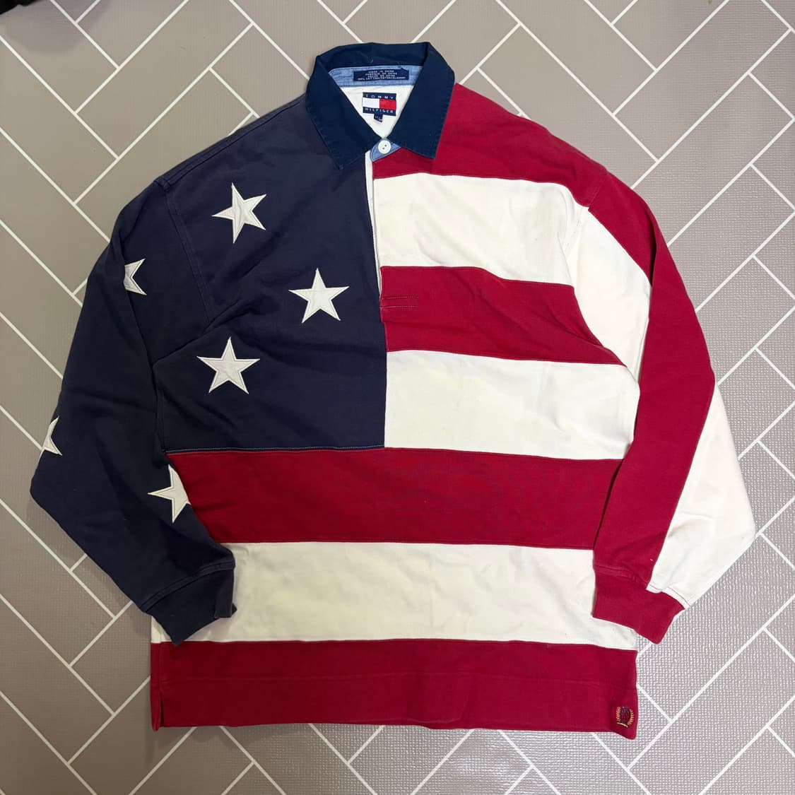 타미힐피거 성조기 럭비 긴팔티셔츠 M 상품이미지1