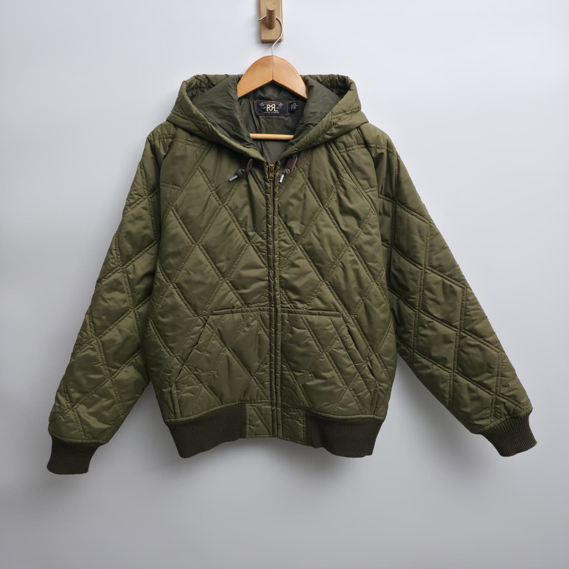 [M] RRL 퀼팅 후드 자켓 카키 상품이미지1