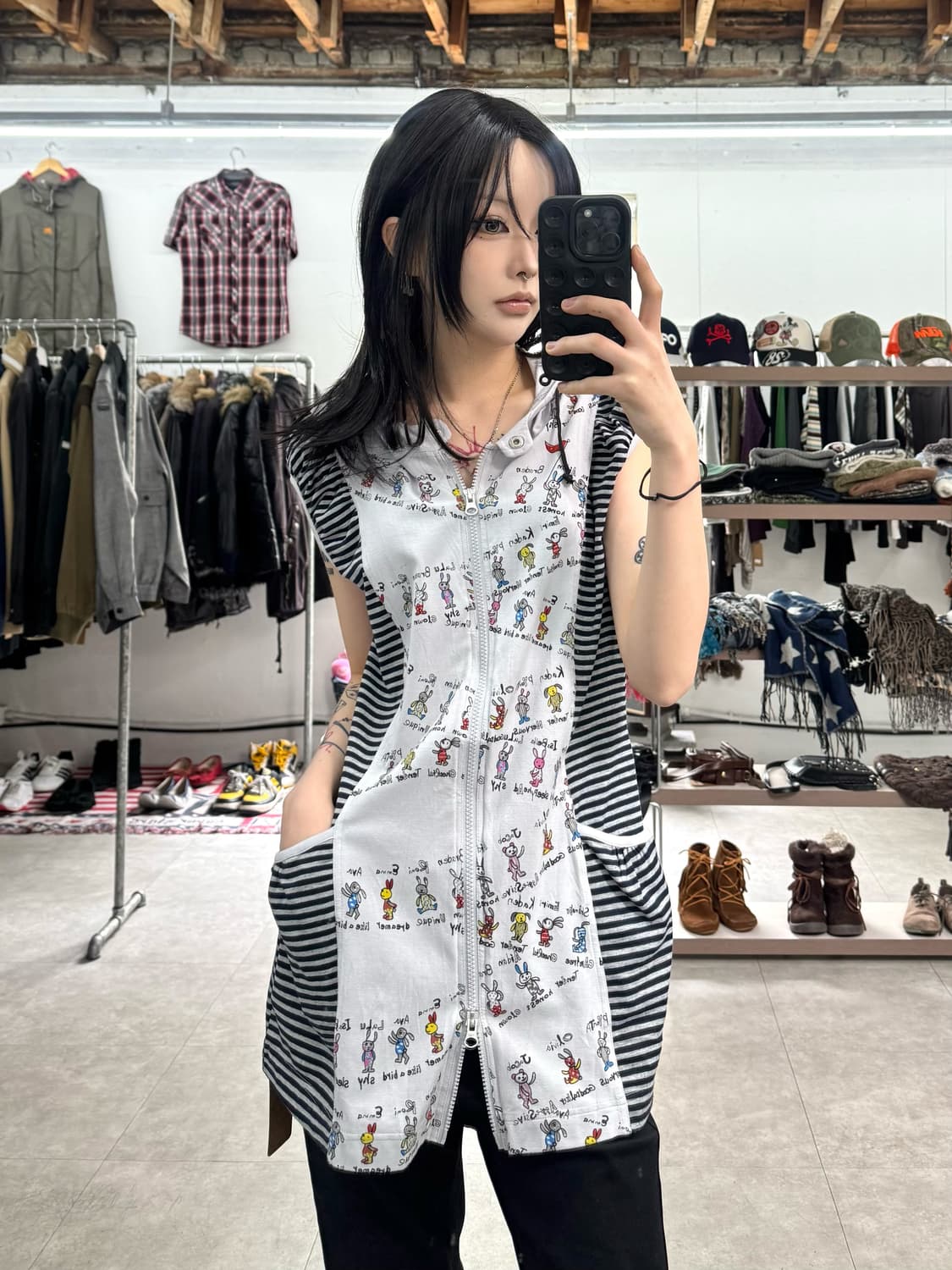 Via Faburrica 투웨이 후드 집업 베스트 상품이미지9