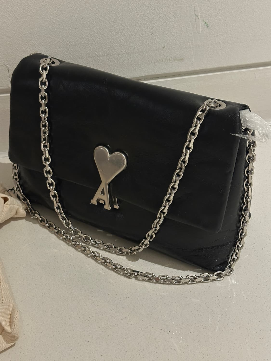 Ami - 불레 부 블랙 가죽 숄더 백 상품이미지4