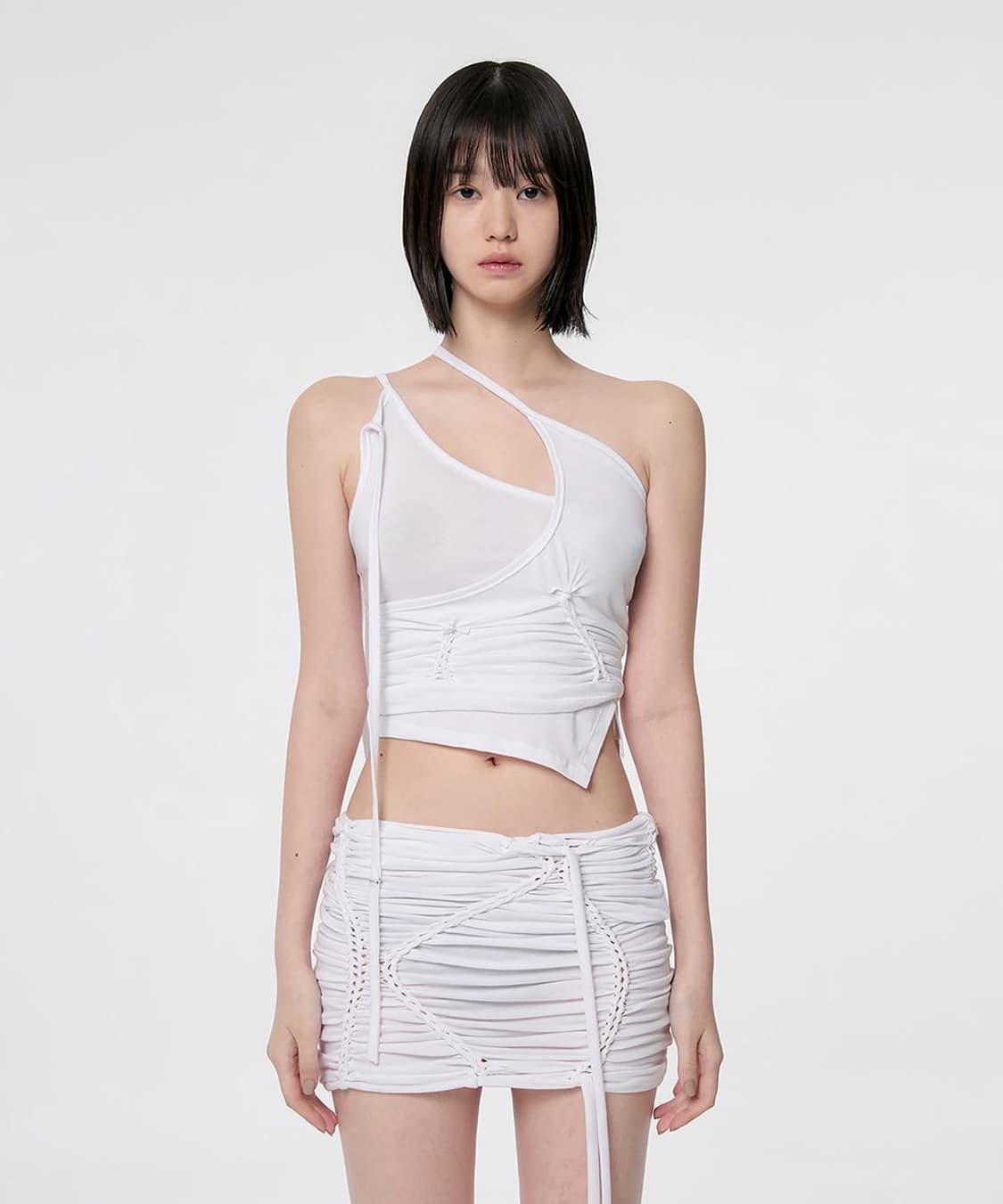 플레어업 트위스트 레이어드 탑 화이트 상품이미지3