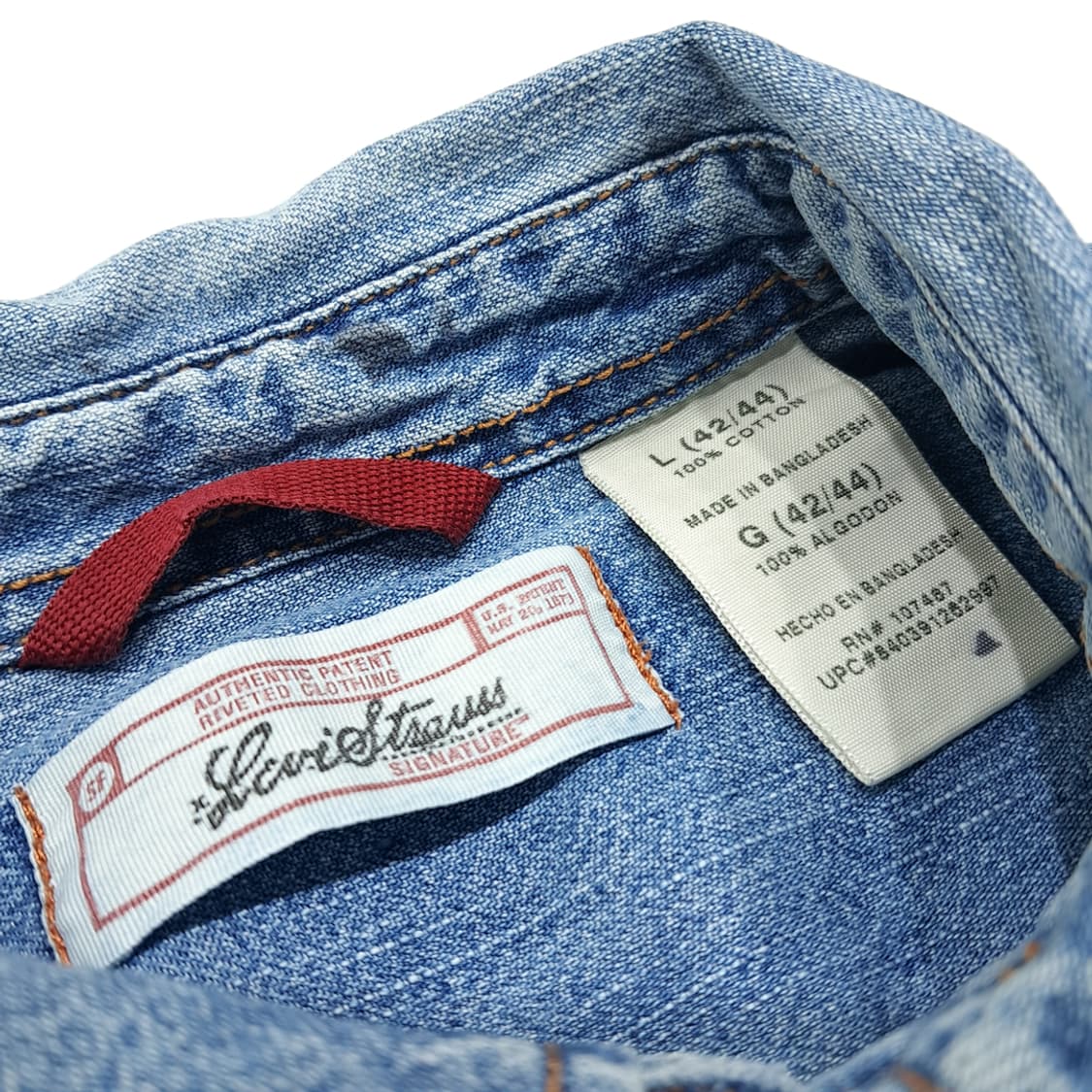 CL621 L 리바이스 00s 코튼 웨스턴 스냅 워크 데님셔츠 남방 상품이미지3