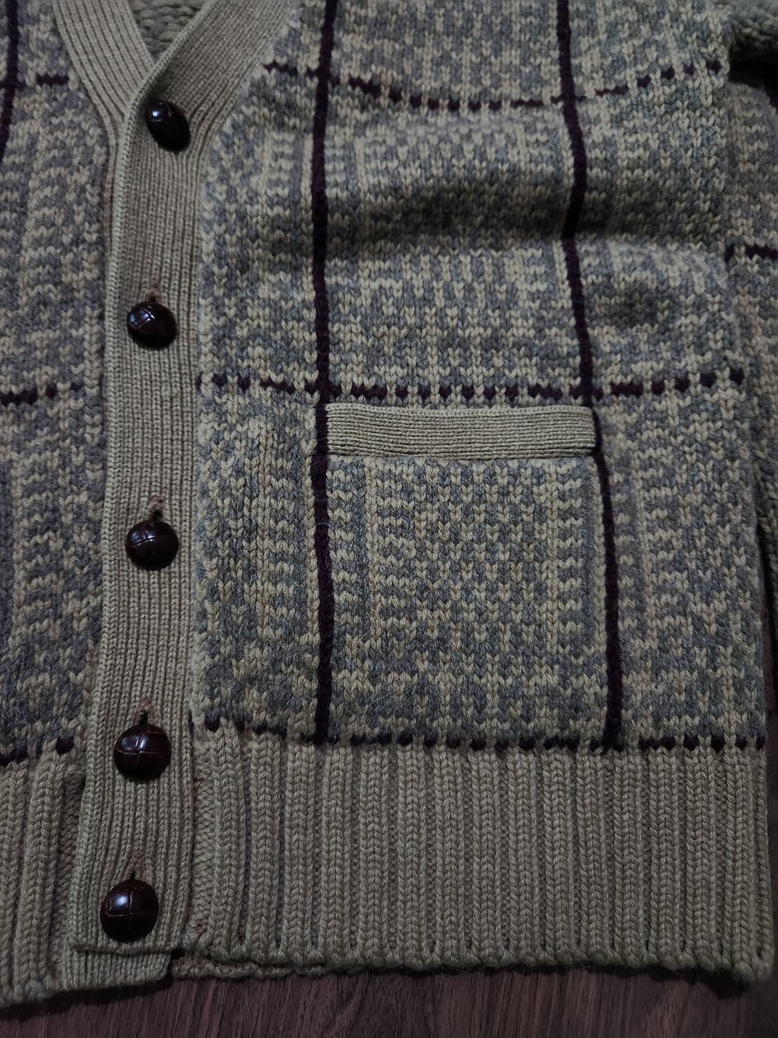 빈폴 울 체크니트 가디건100 상품이미지4