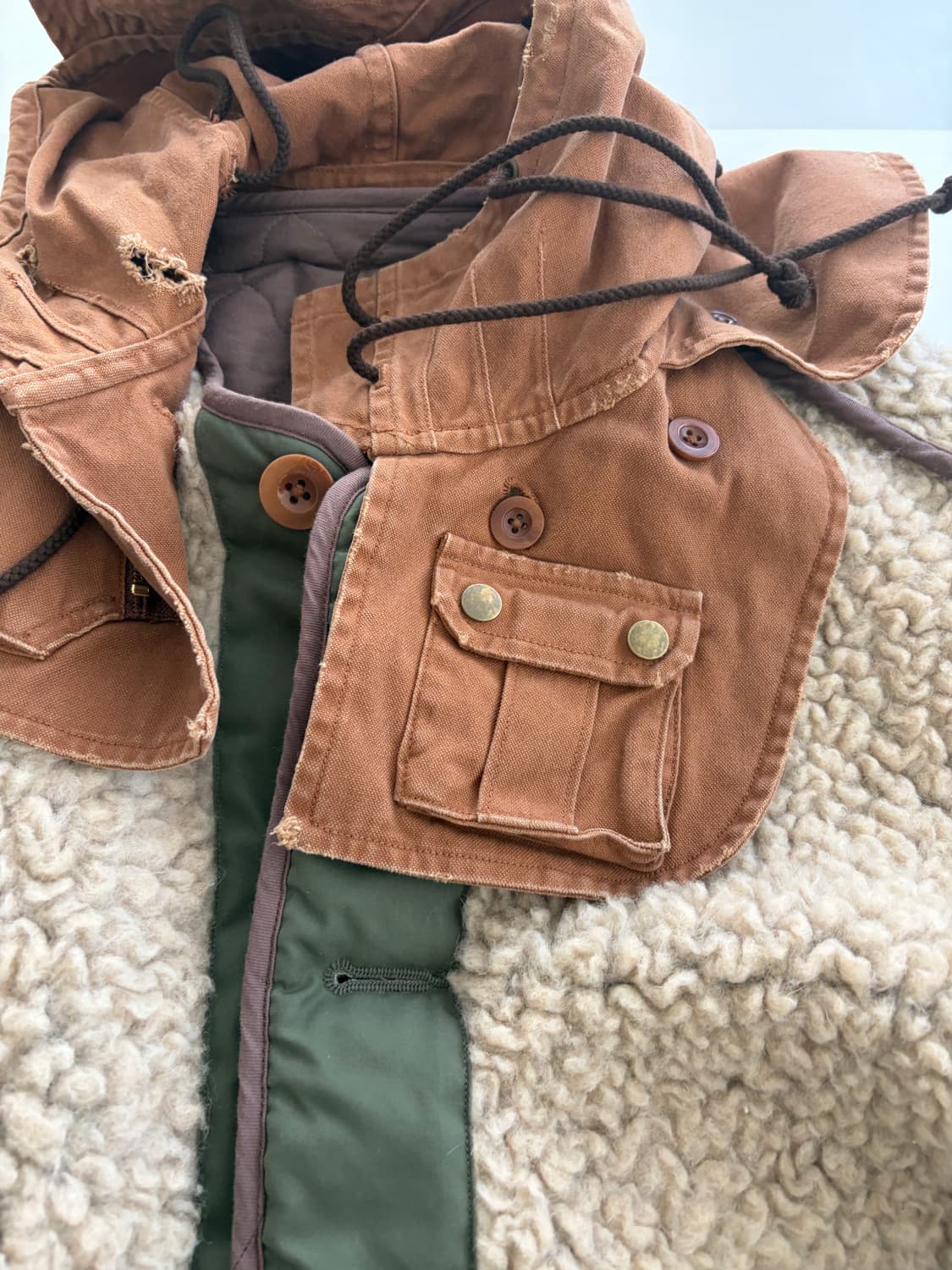 kolor 양털 데미지 후드 파카 / 3사이즈 상품이미지4