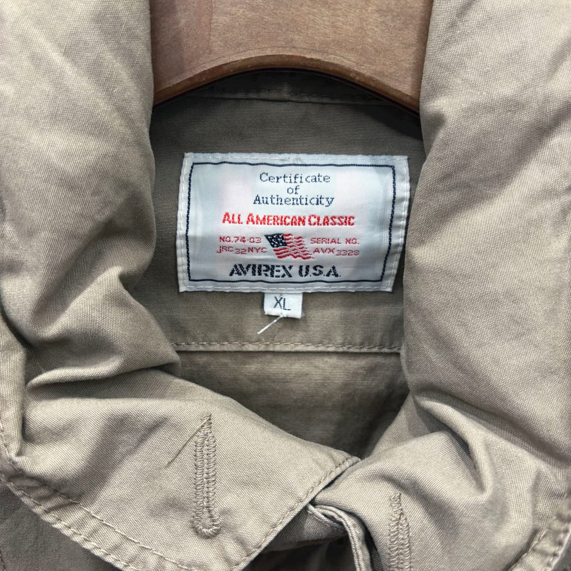 아비렉스 하이넥 코튼 밀리터리 필드 자켓 프린팅 로고 견장 디테일 베이지 상품이미지8