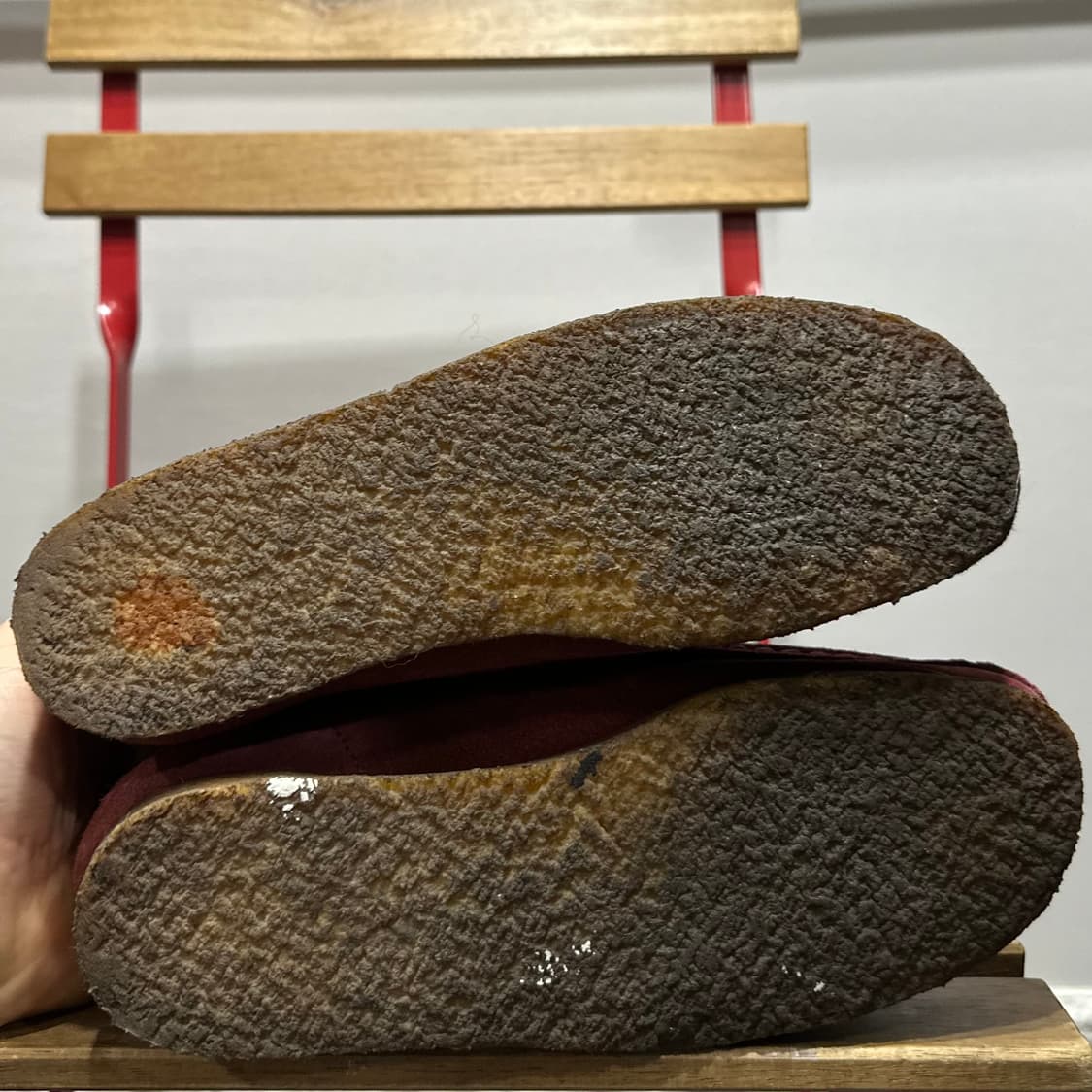 US6D) 250 클락스 로퍼 남녀공용 왈라비 스웨이드 버건디 상품이미지6