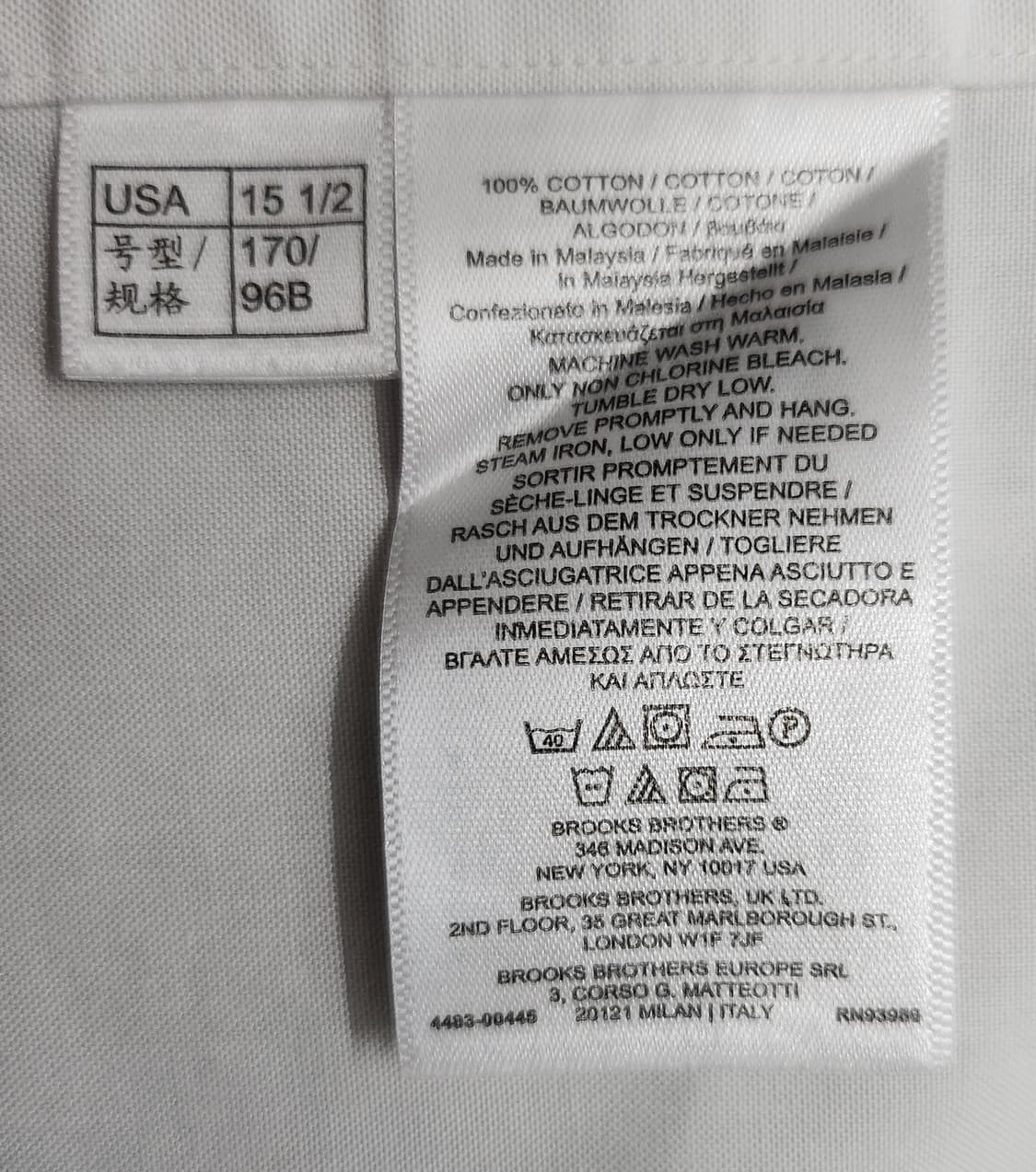 브룩스 브라더스 화이트 셔츠 15-2/1 (100-103) 상품이미지4