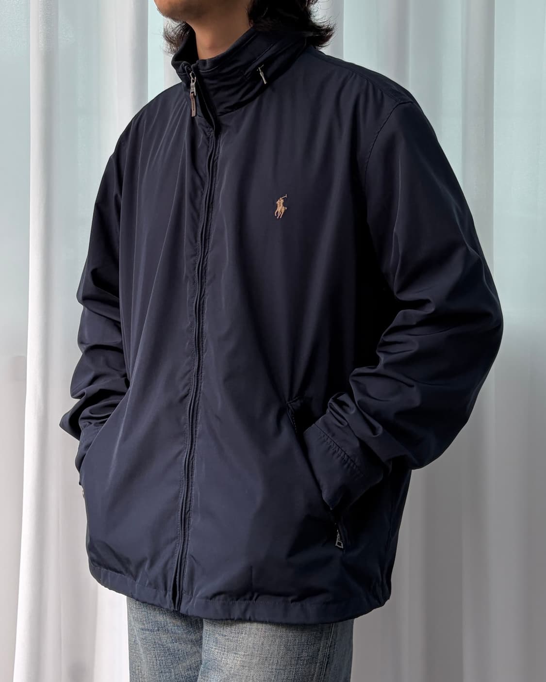 [XL]폴로 랄프로렌 폴리쉘 모크넥 바람막이 자켓 navy 상품이미지1