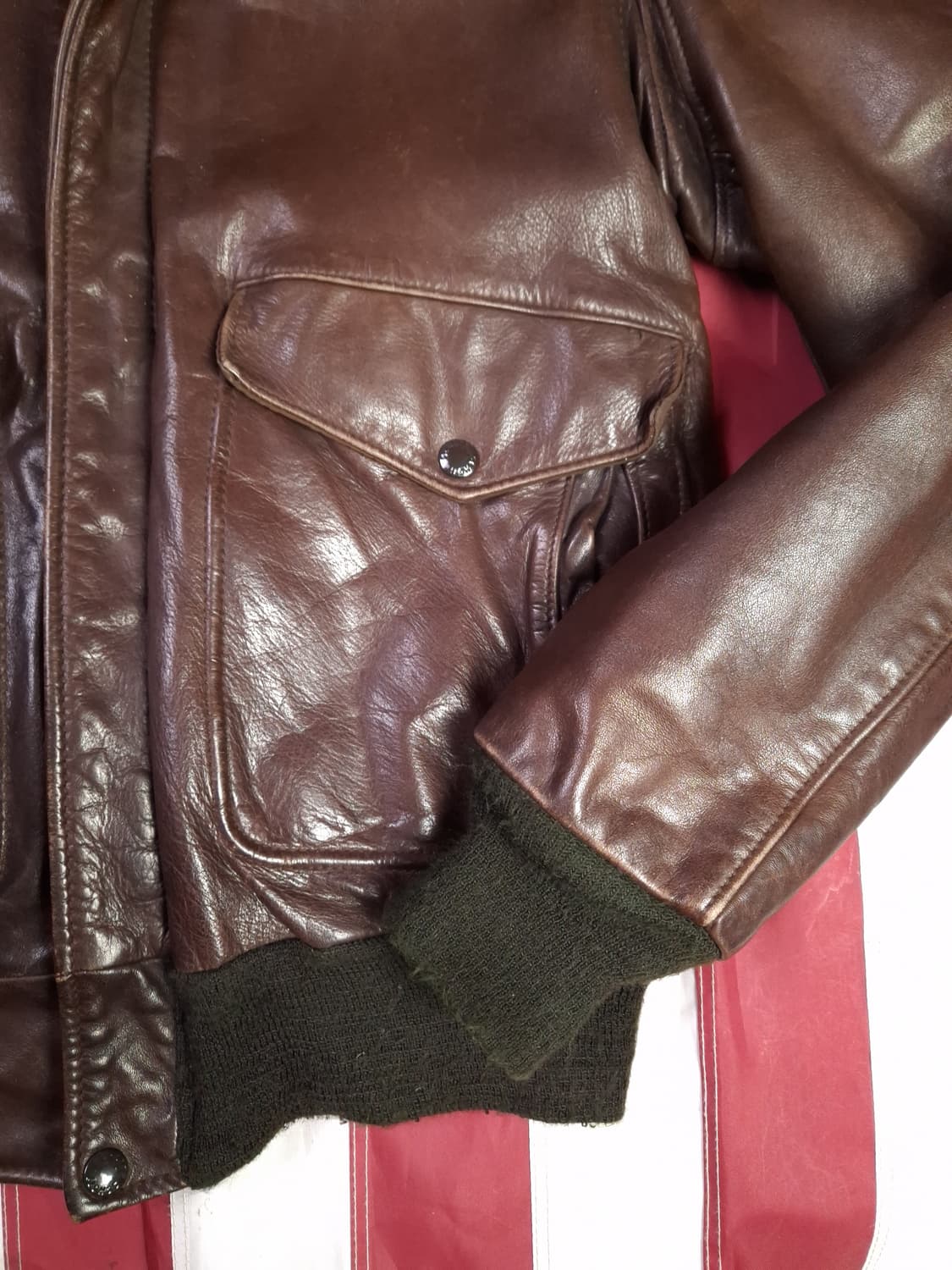 오리지날 미국제조 쇼트184S G-1 리얼레더 항공자켓 상품이미지8