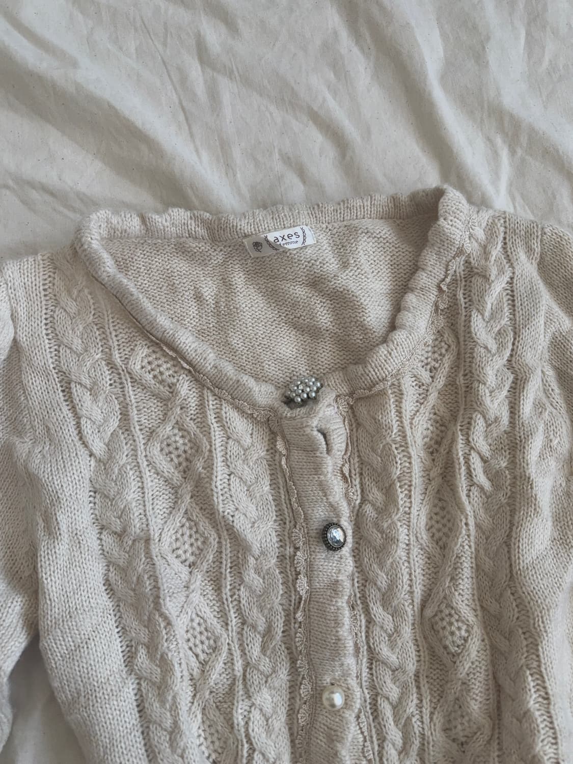 엑시즈팜 모리 러블리 니트 가디건 상품이미지3