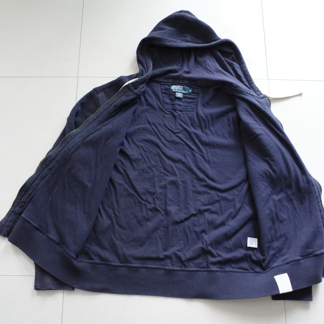 폴로 랄프로렌 네이비 와플 써멀 후드집업 M 상품이미지7