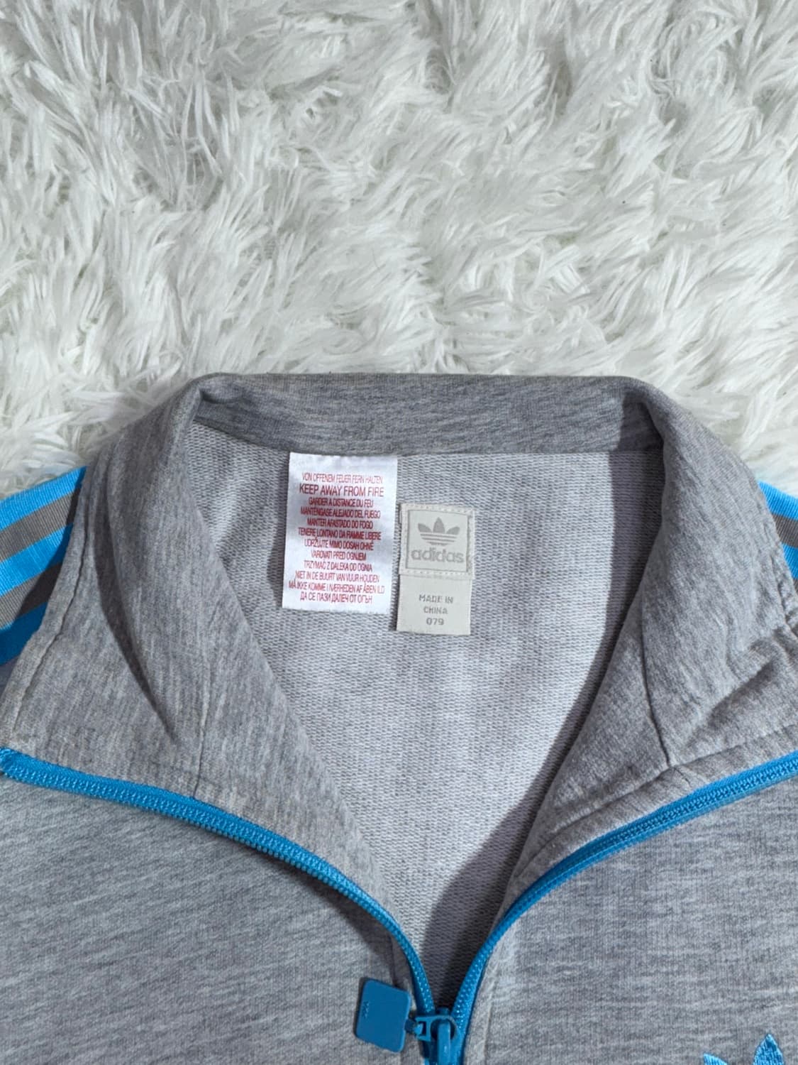 아디다스 그레이 베이비블루 코튼 트랙탑  상품이미지6