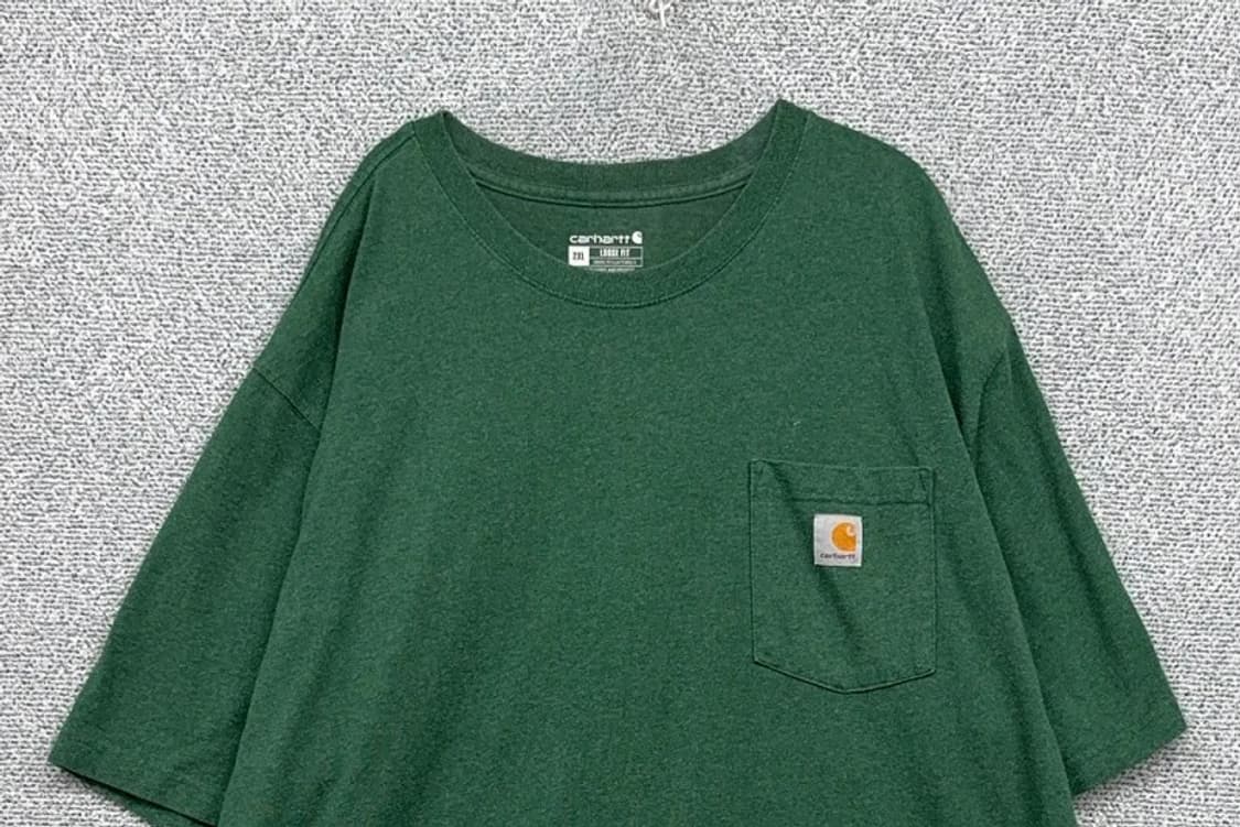 칼하트 루즈핏 그린 포켓 로고 반팔티 2XL 상품이미지3