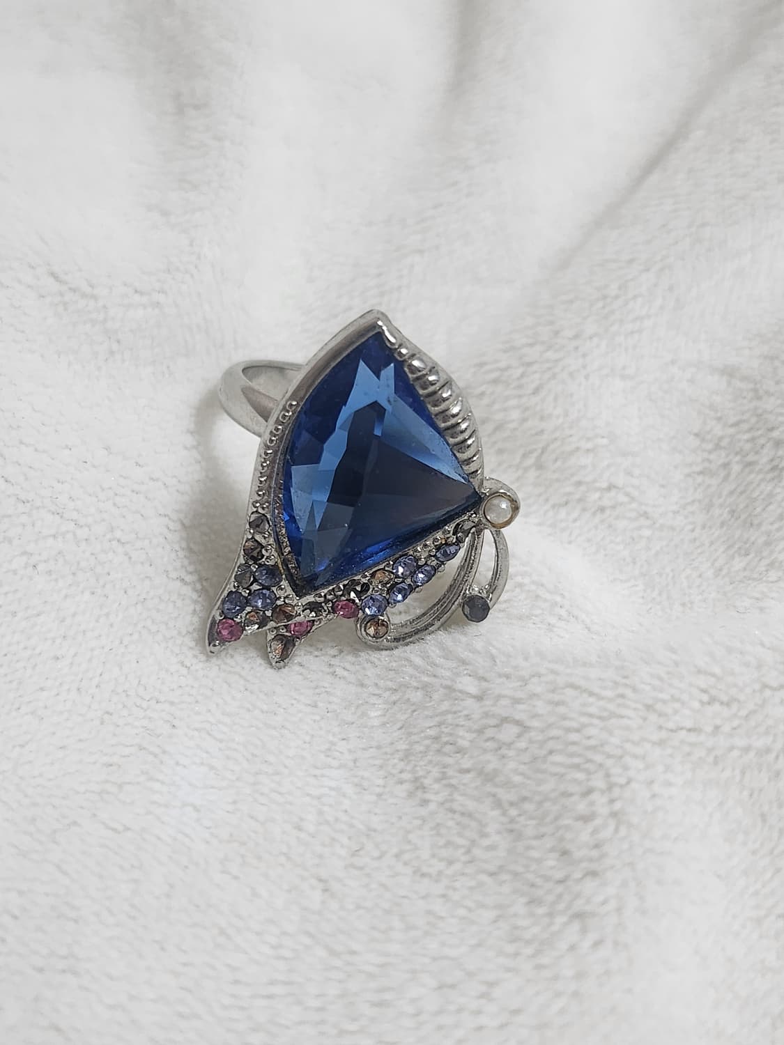 레테 빈티지  블루 나비 반지 상품이미지1