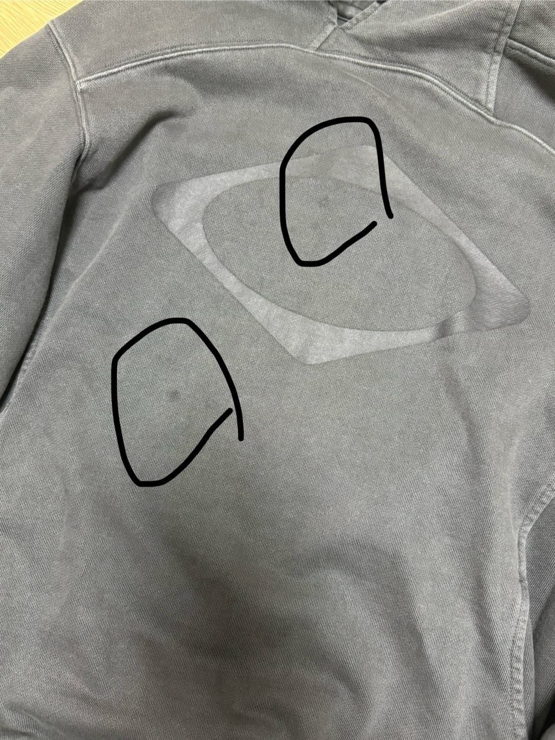 미스치프 롬버스 사이드 버튼 업 후드 워시드 차콜 M 상품이미지2