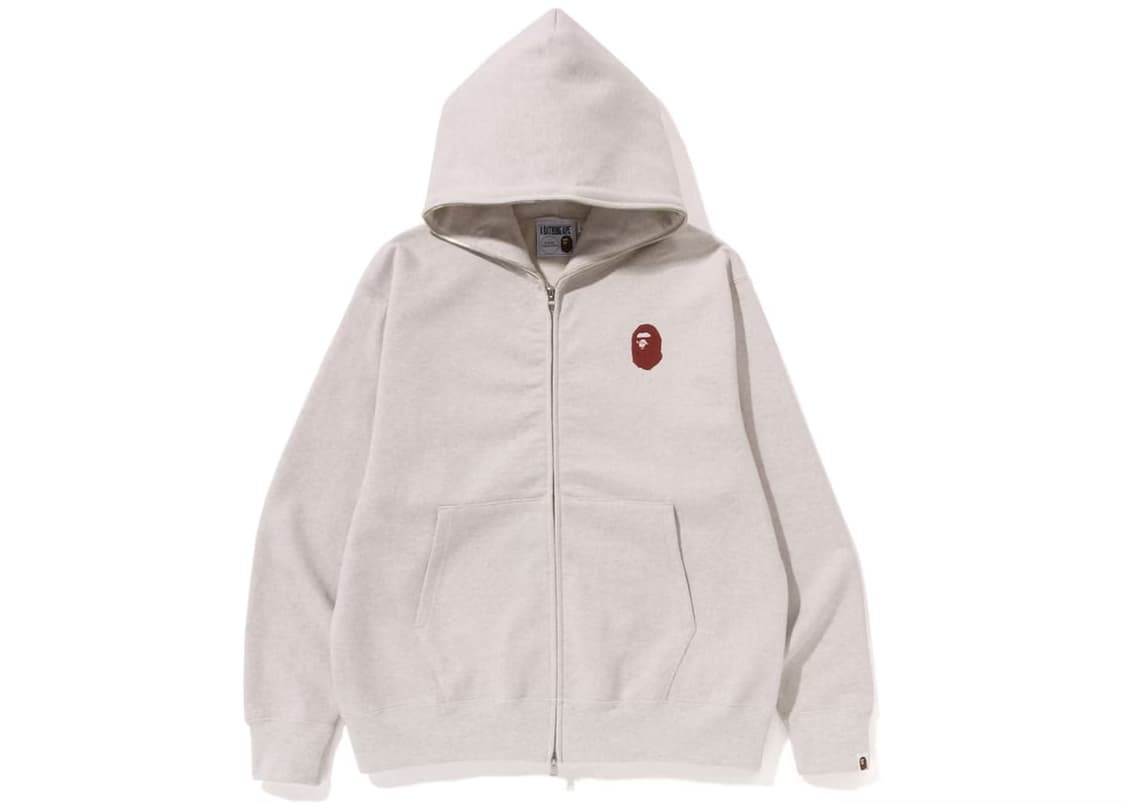 베이프 릴렉스 핏 풀 후드집업 아이보리 s 상품이미지1