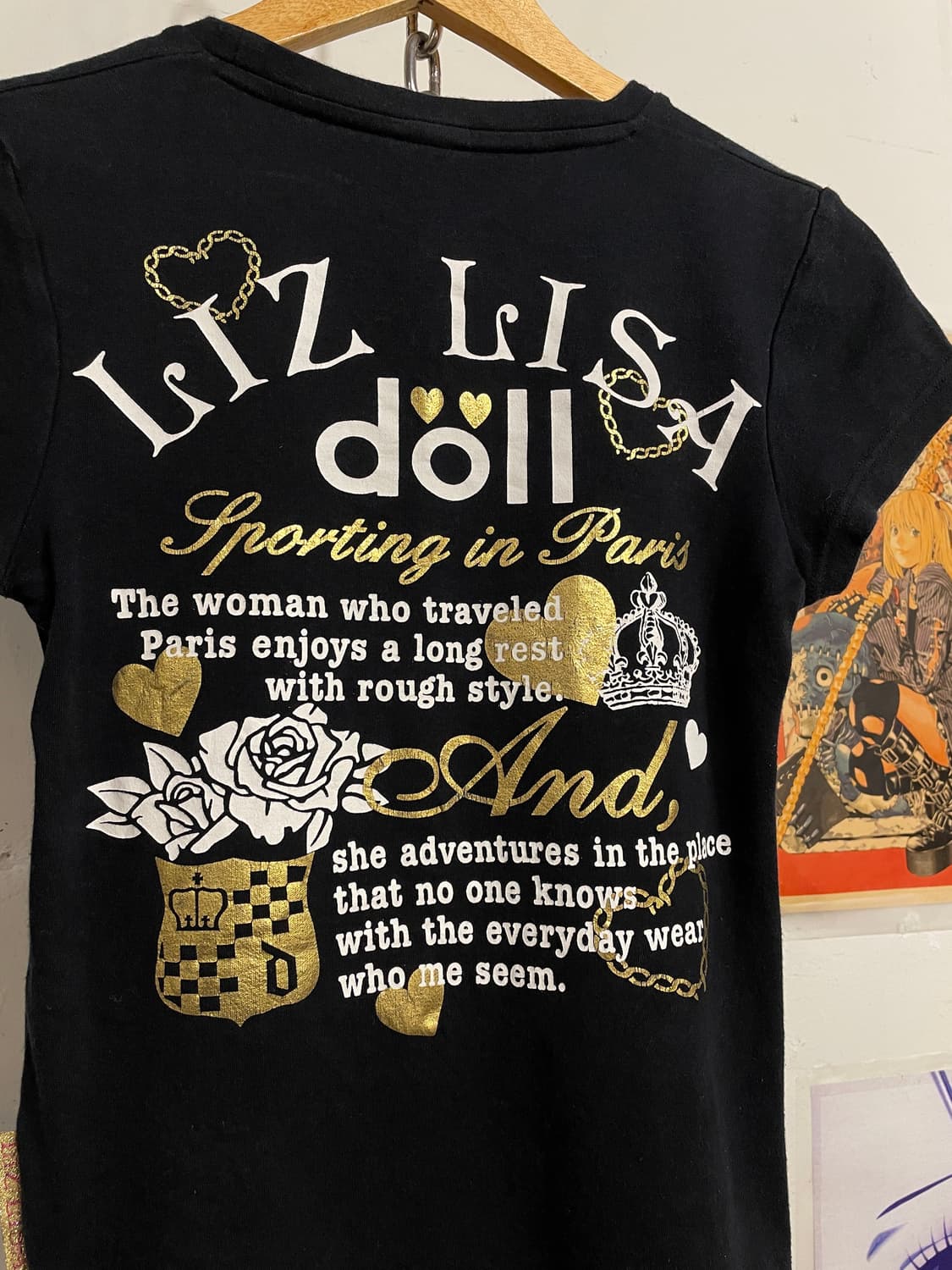 liz lisa doll 리즈리사돌 글리터 토끼 블랙 티셔츠 갸루 키치 상품이미지5
