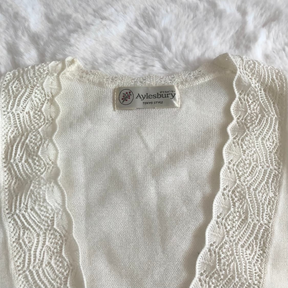 레이스 리본 아이보리 니트 빈티지 히메갸루 모리걸 페어리 로걀 핀터  상품이미지4