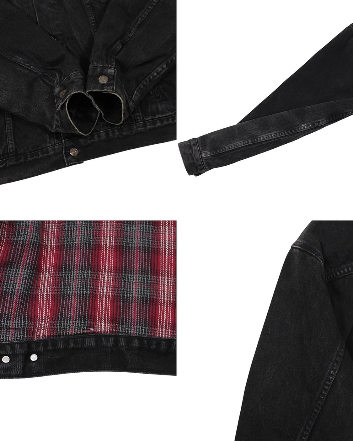 1995 USA 리바이스 70699-4159 블랙 데님 자켓 플란넬 안감 상품이미지8