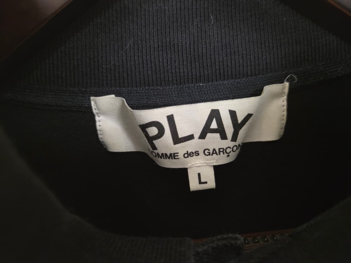 꼼데가르송 블랙 하트 로고 반팔 카라티 L 상품이미지3