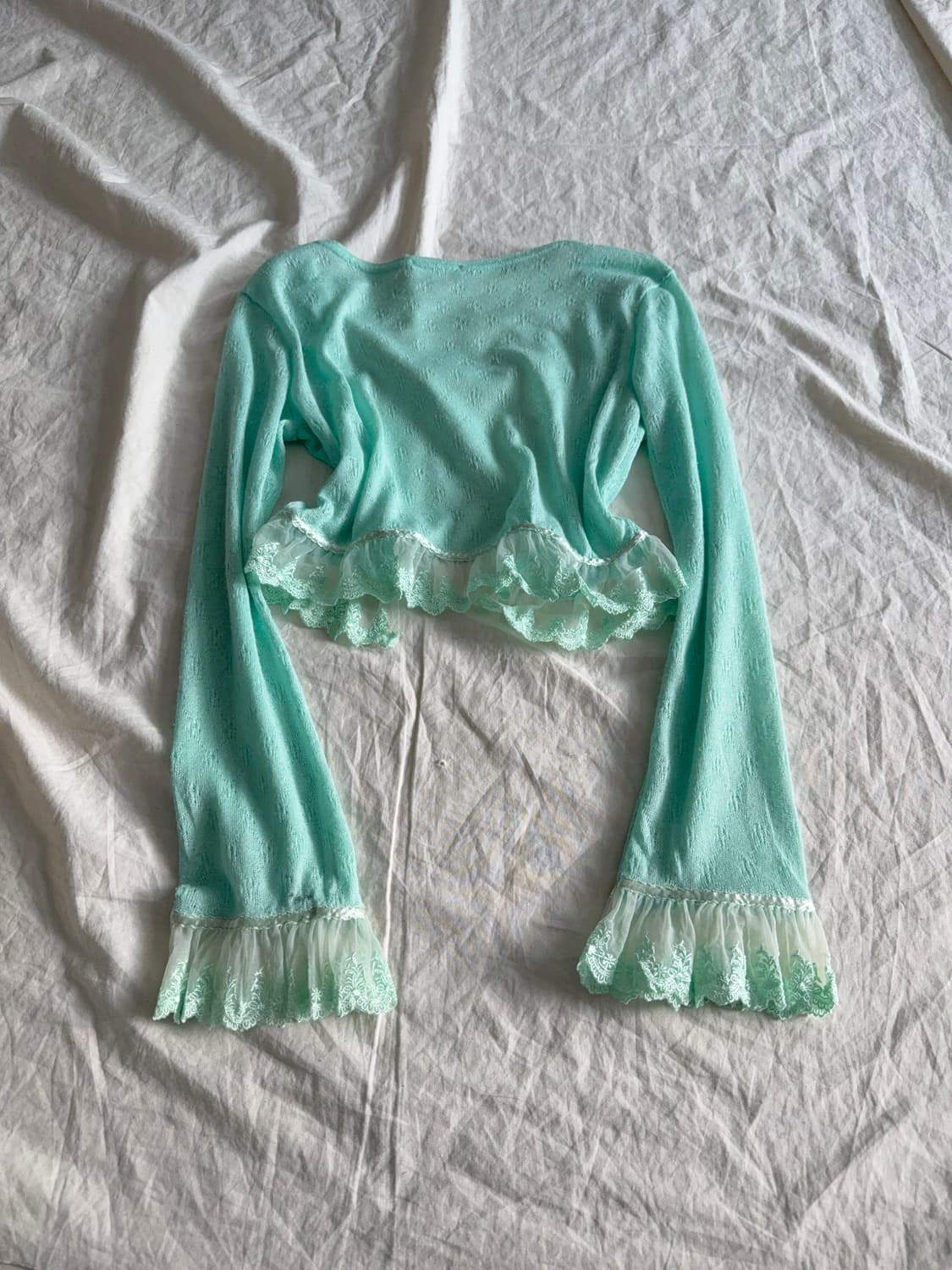 콜자 민트 페어리 레이스 포인트 크롭 볼레로 상품이미지4